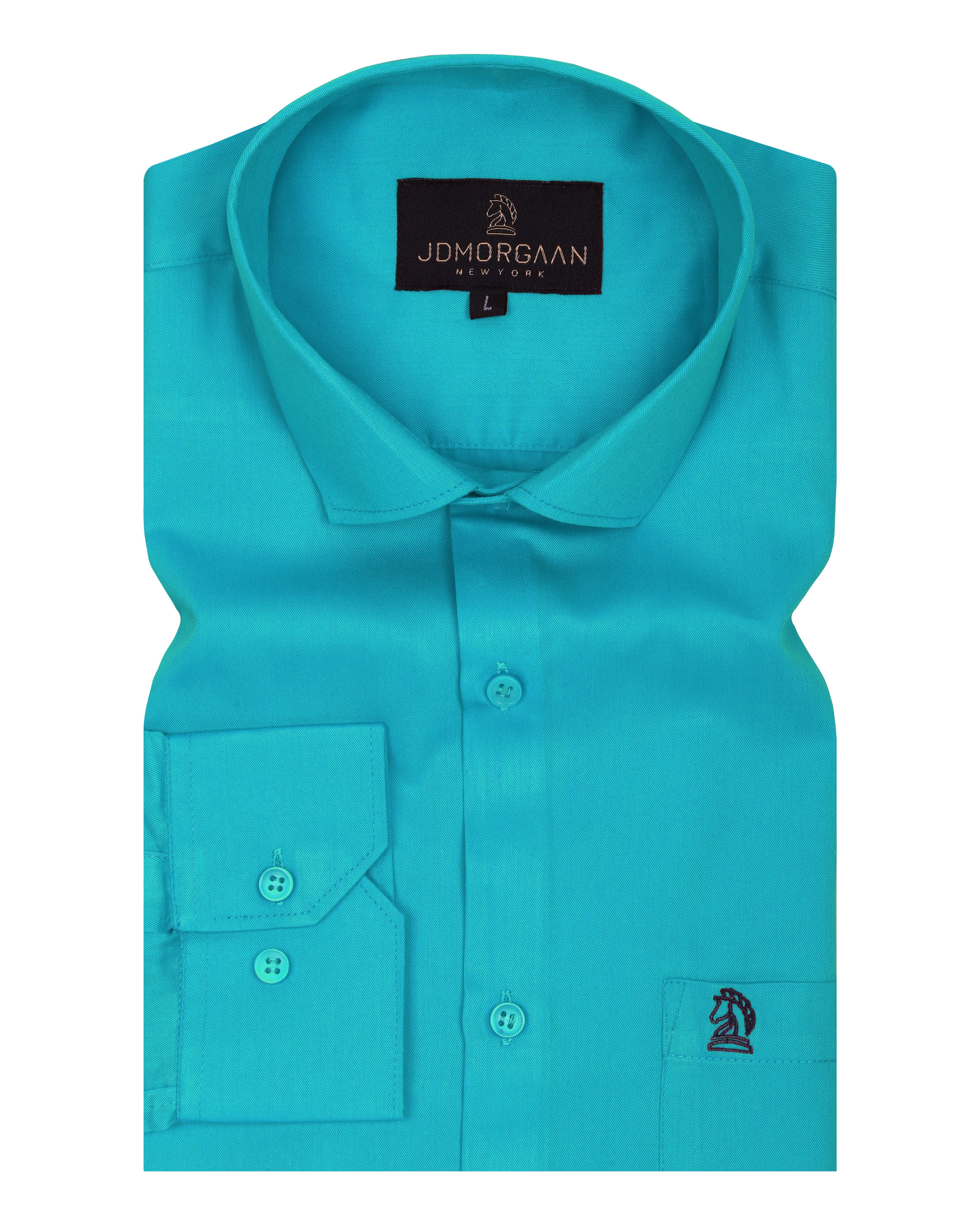 Green color Plain Premium Cotton Shirt