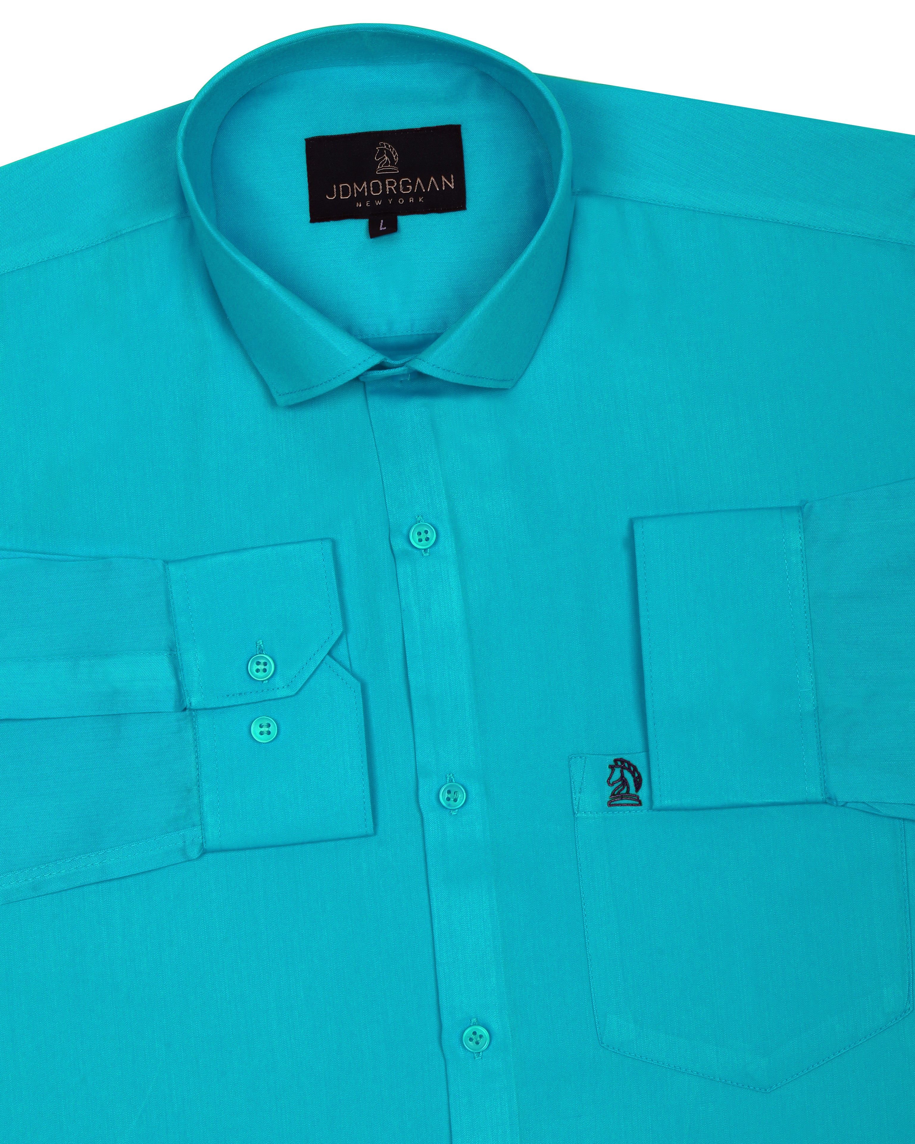 Green color Plain Premium Cotton Shirt