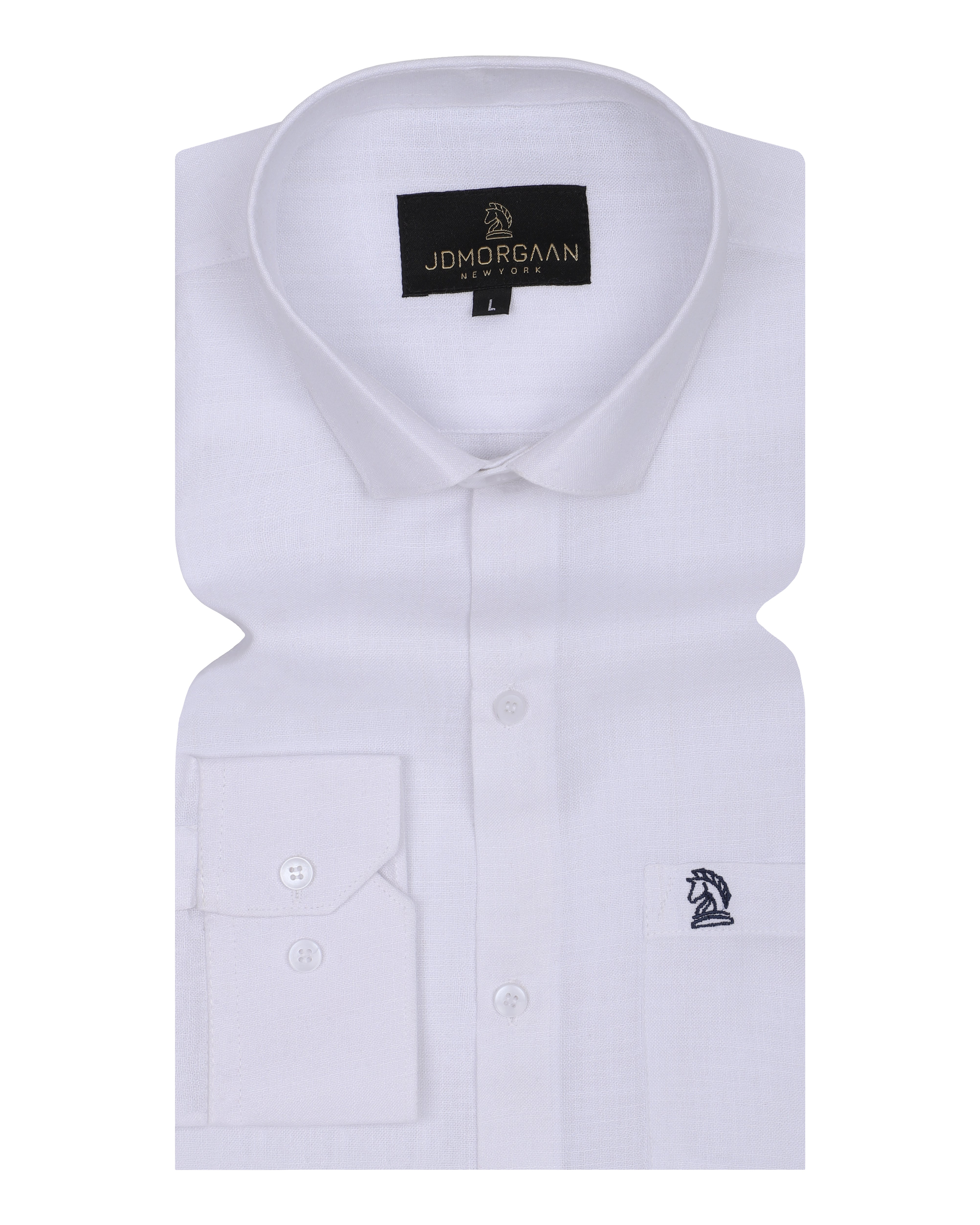 White Color plain Pure Cotton Shirt