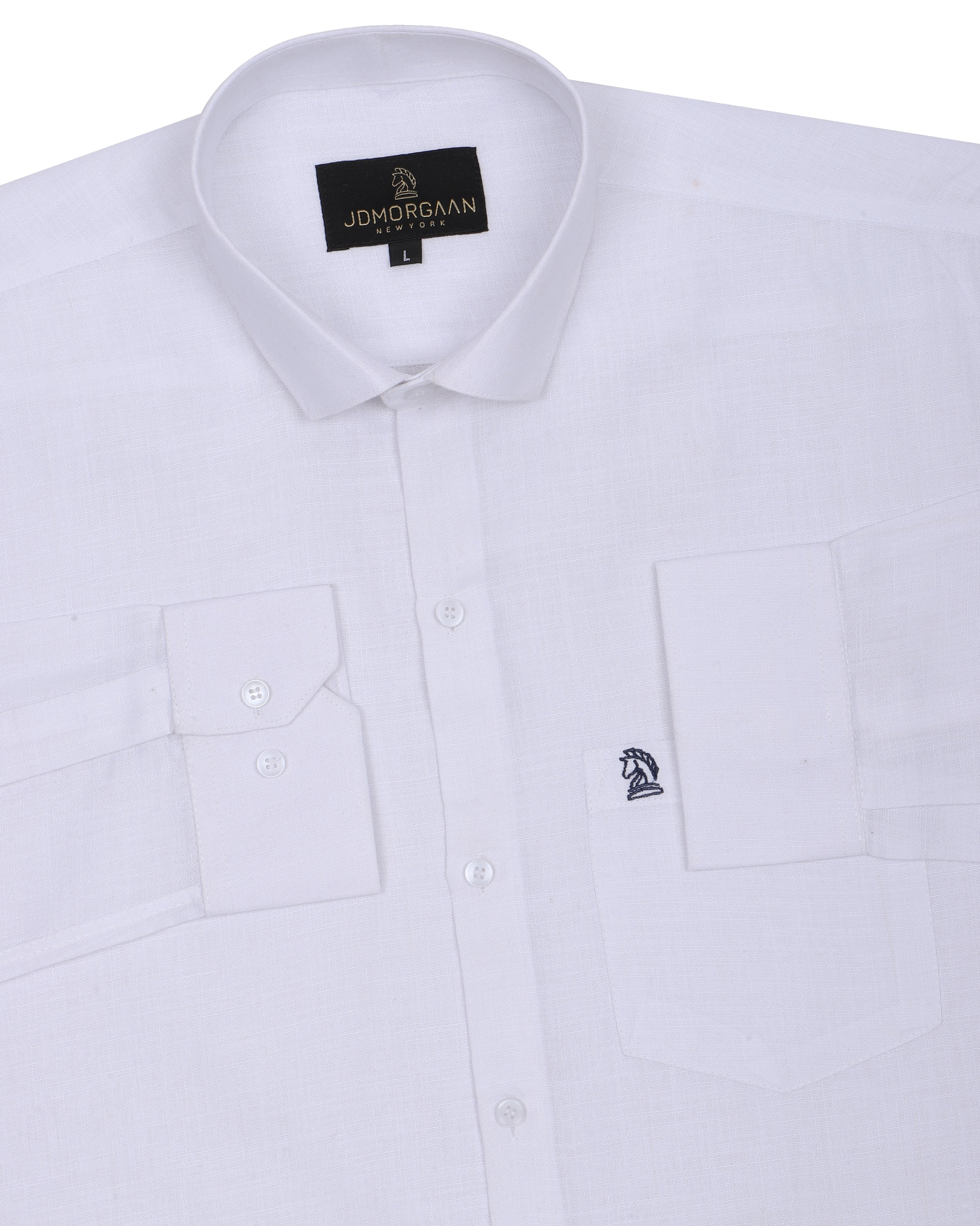 White Color plain Pure Cotton Shirt