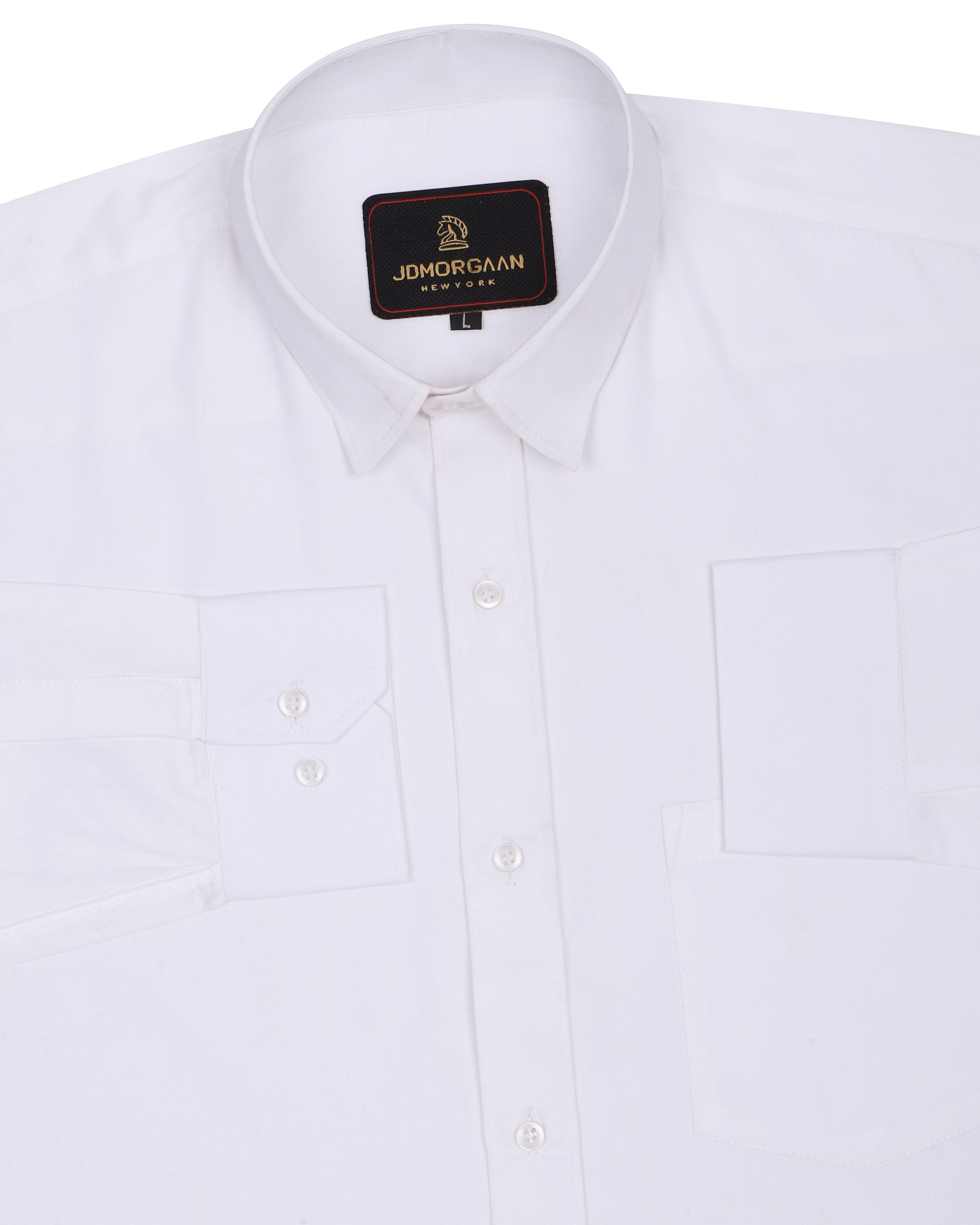 Soft White color Plain Premium Cotton Shirt