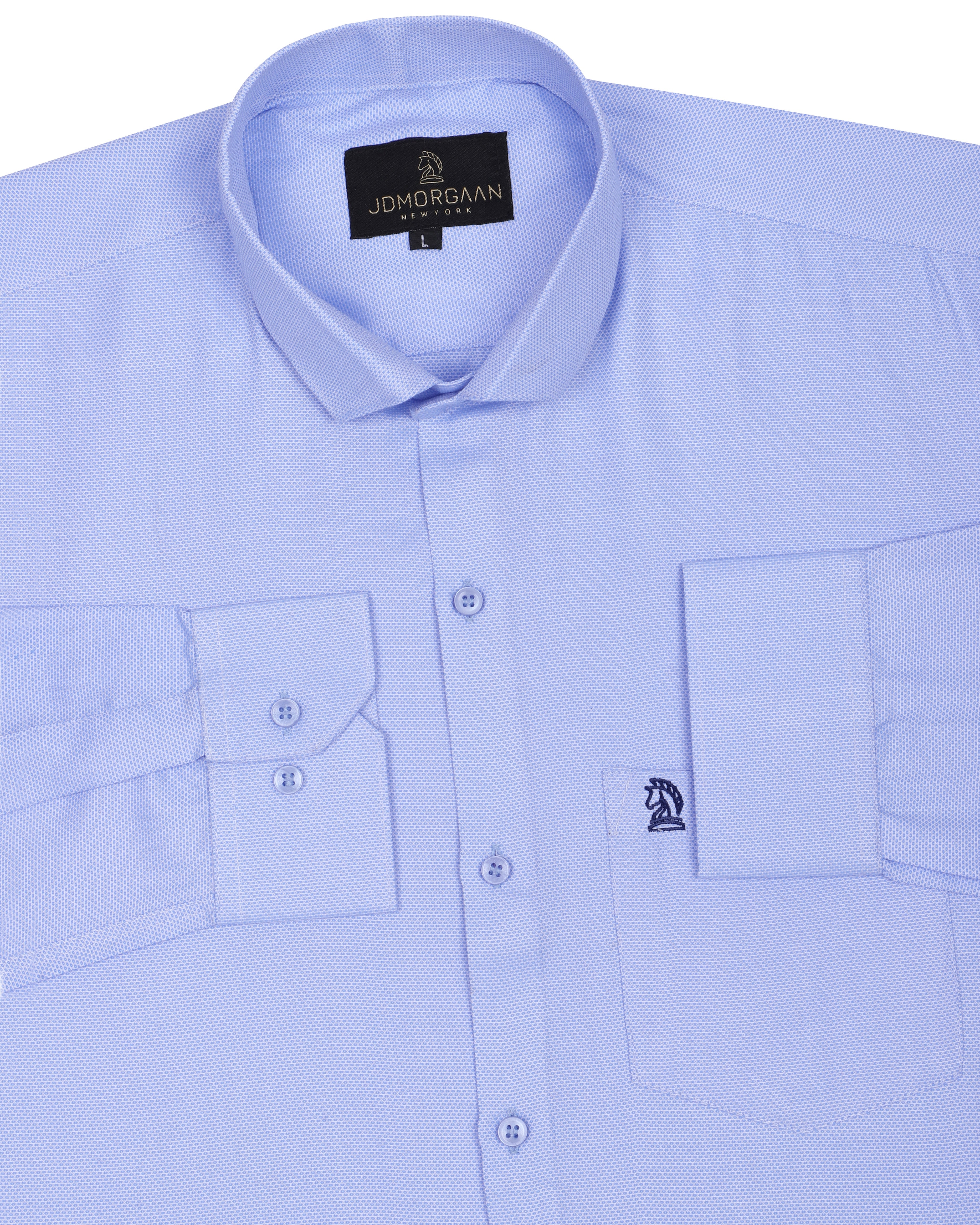 Light Blue Color Dobi plain Pure Cotton Shirt