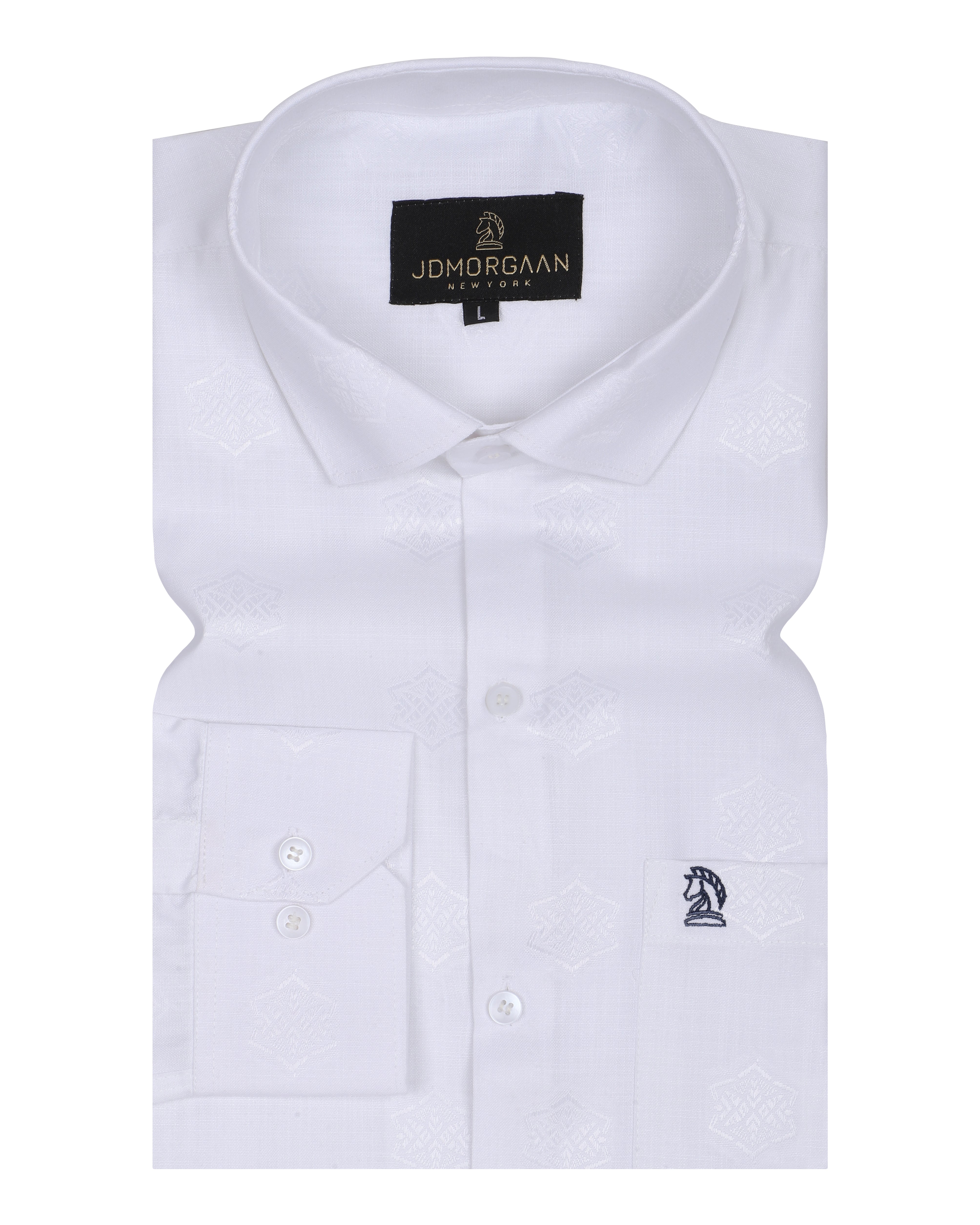 White color Plain Premium Cotton Shirt With Star Disine
