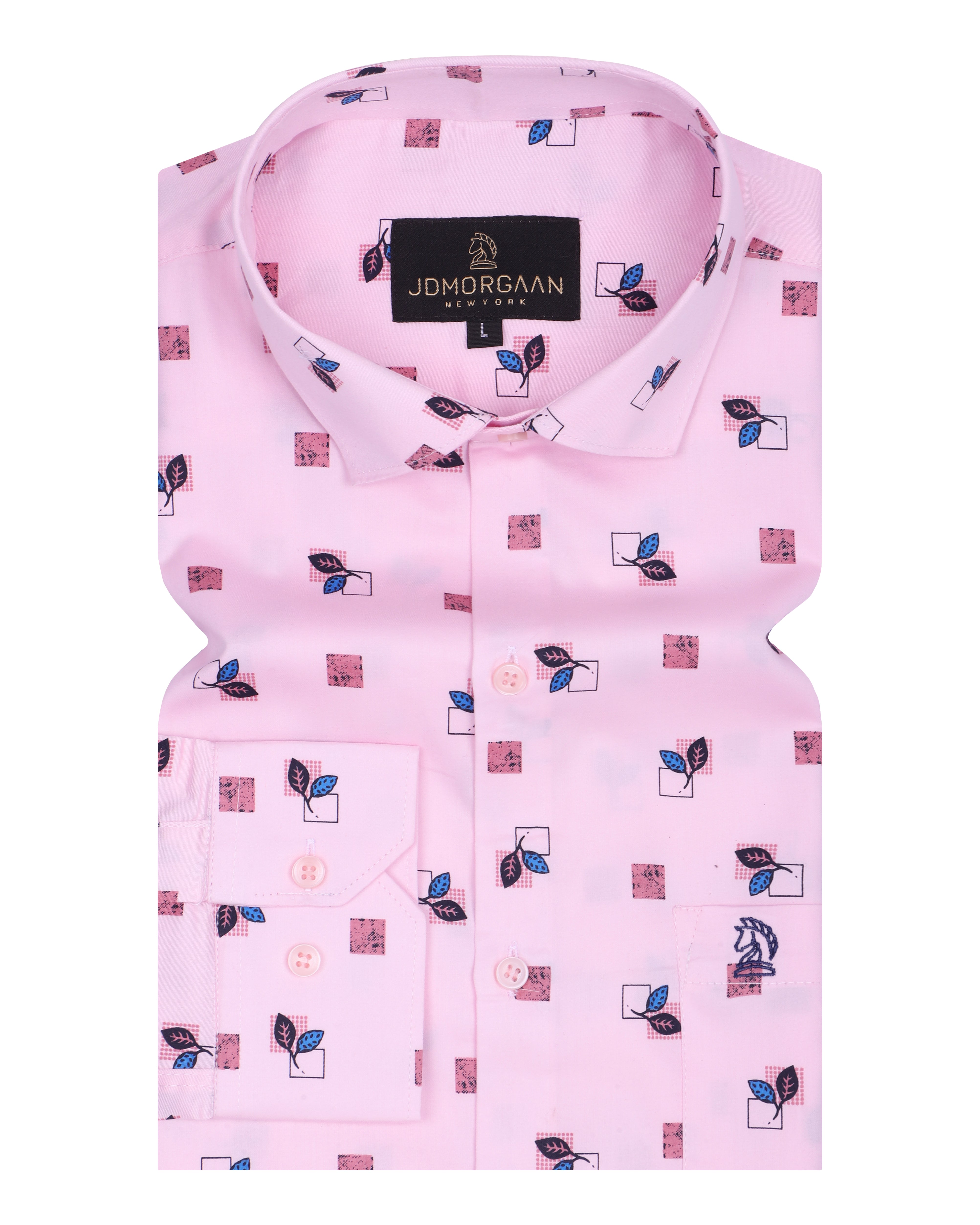 Full Pink Giza Print Premium Cotton Shirt