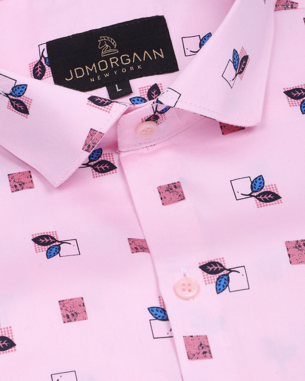 Full Pink Giza Print Premium Cotton Shirt