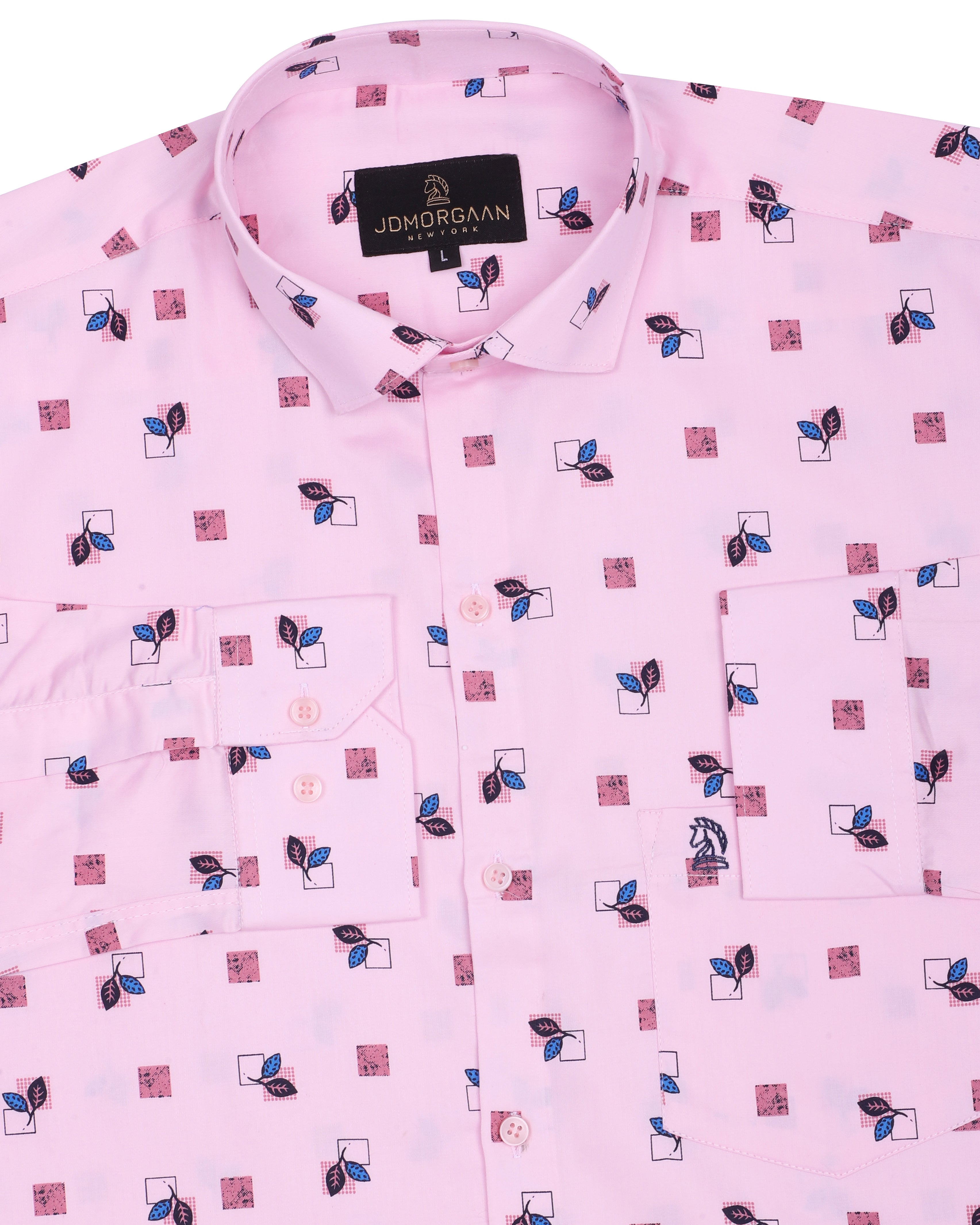 Full Pink Giza Print Premium Cotton Shirt
