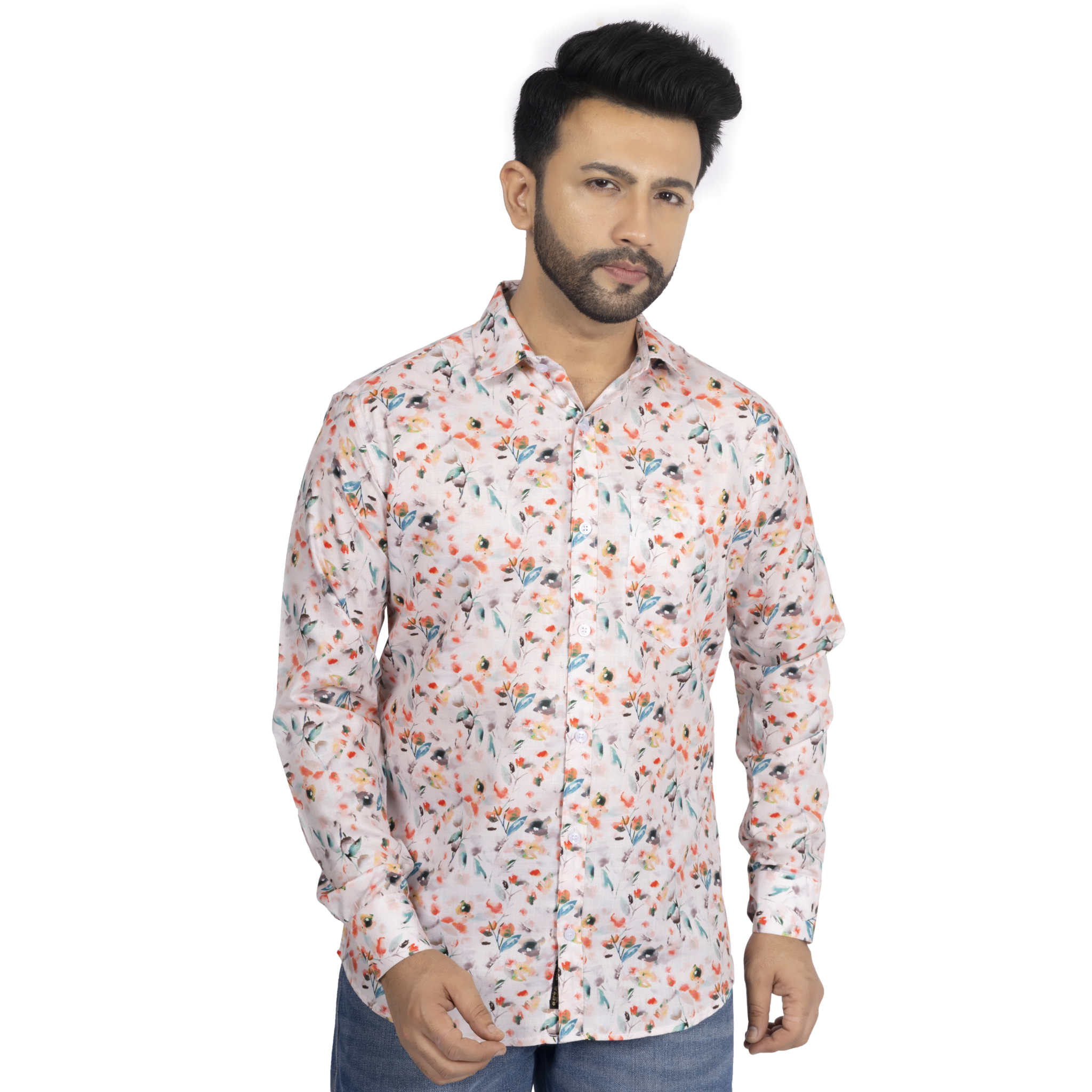 Orange Red And Floral Print