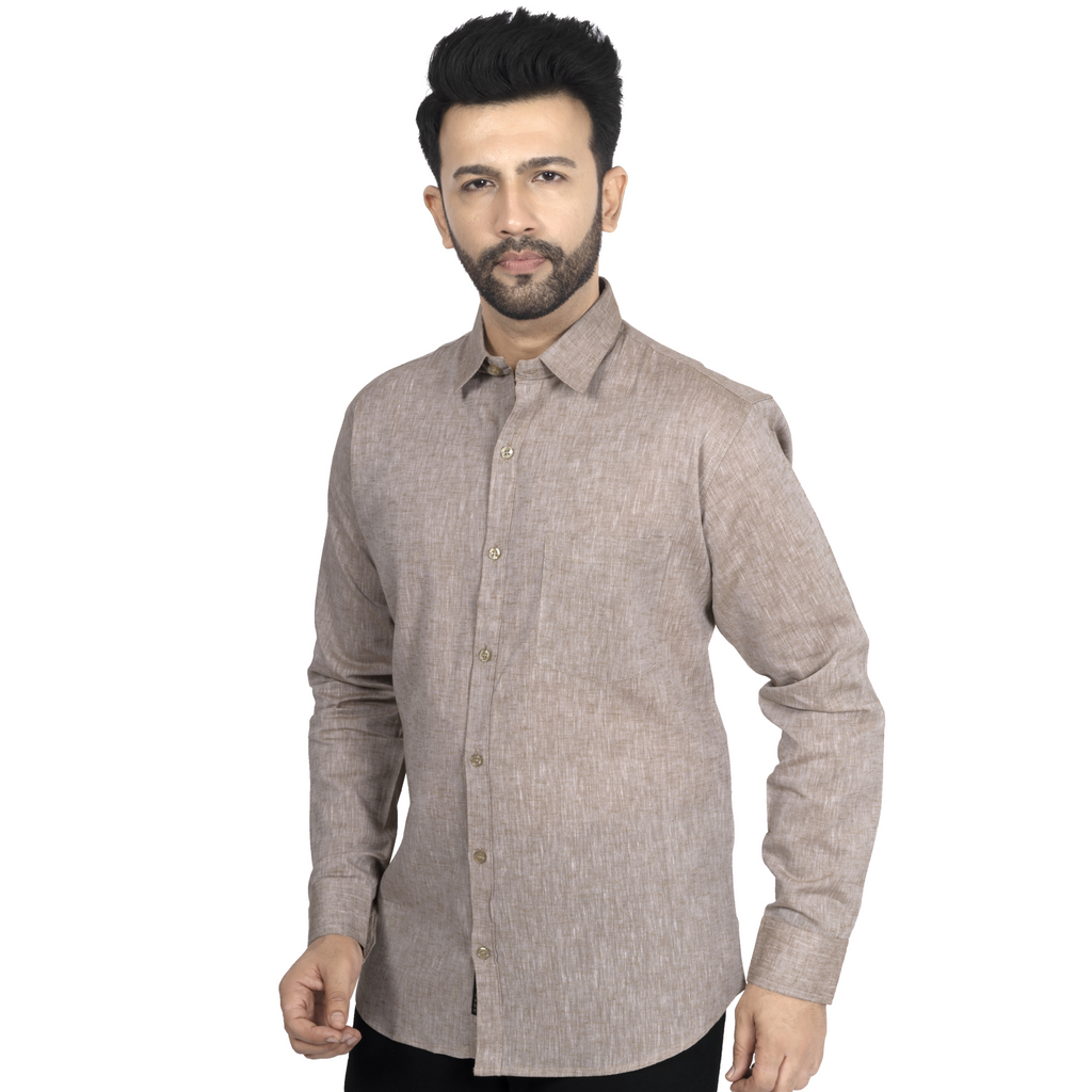 Beige Linen Casual Shirt