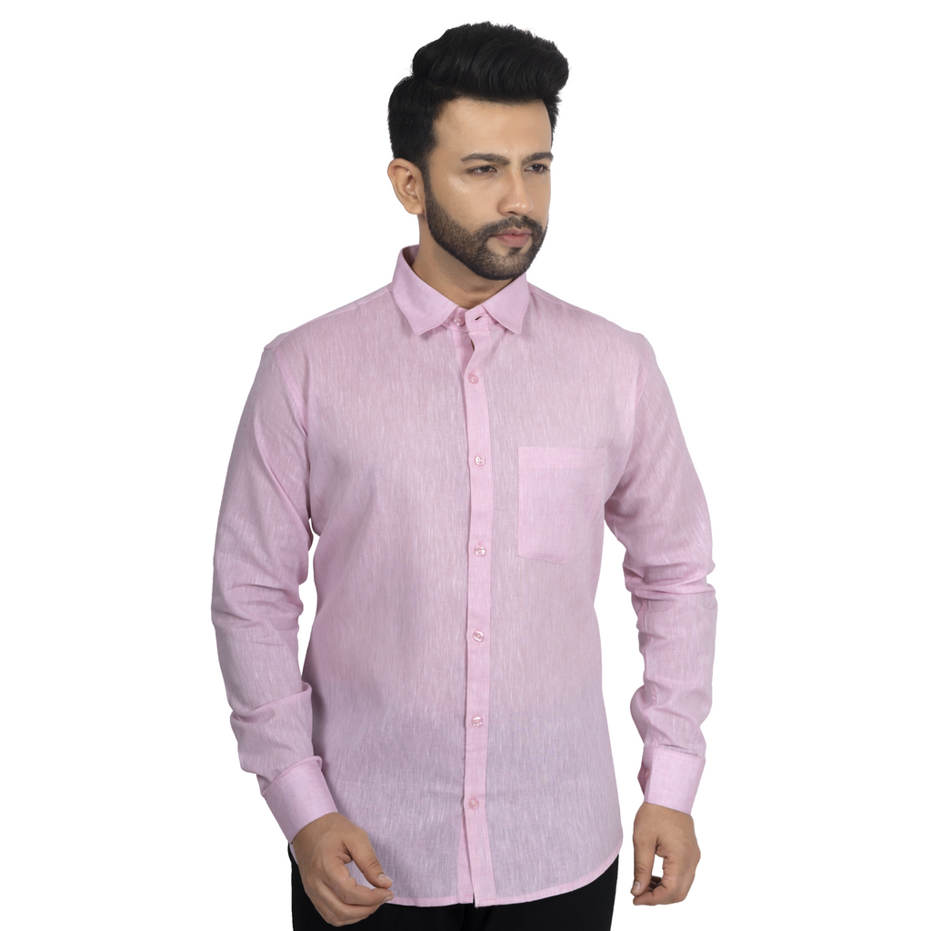 Pink Linen Casual Shirt