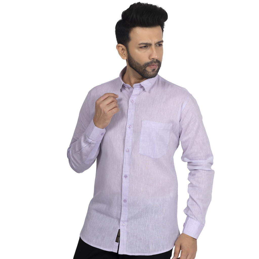 Purple Linen Casual Shirt
