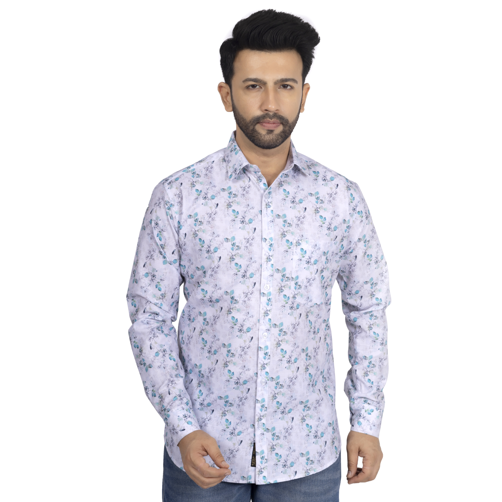 Blue And Green Floral Print