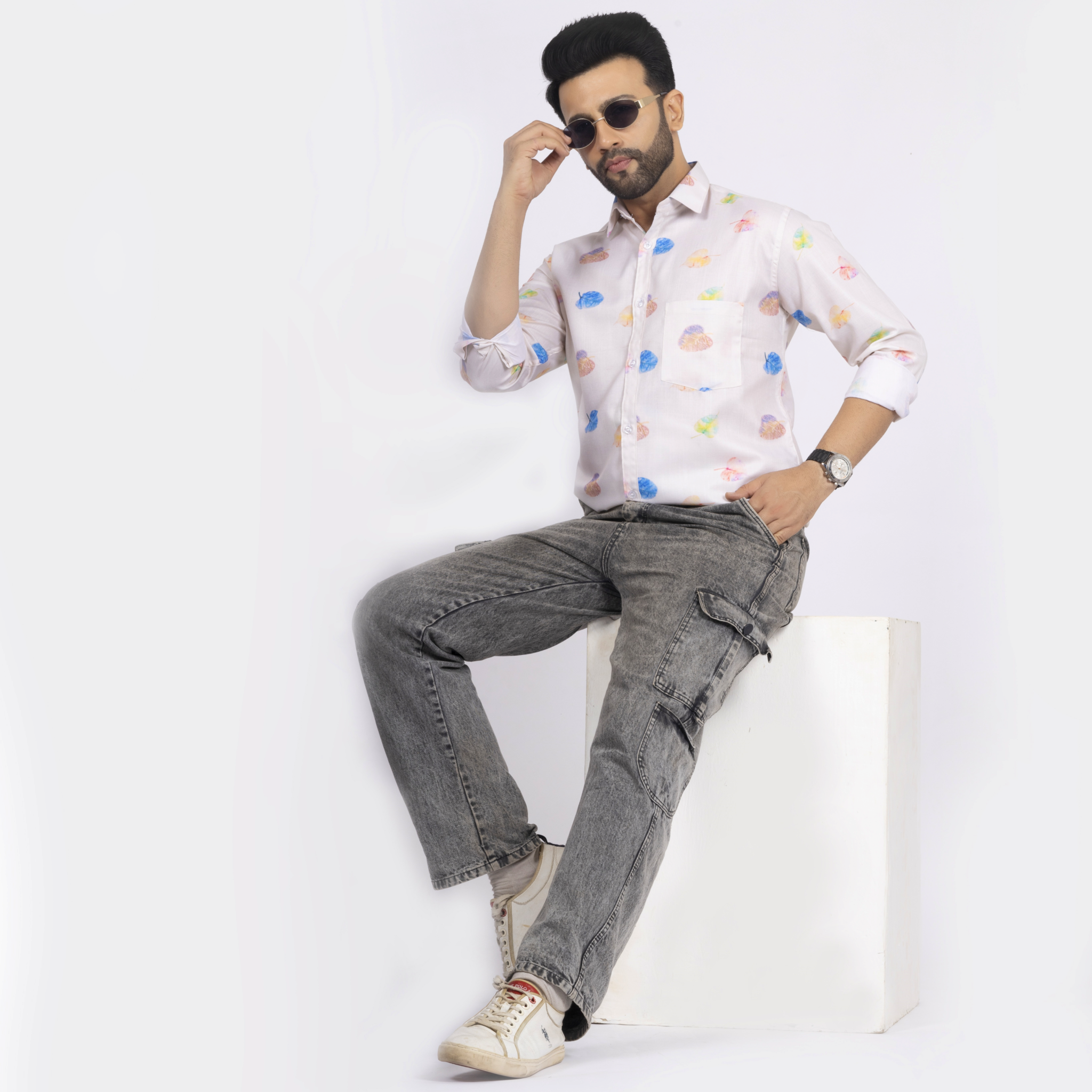 Multicolor Leaf Print