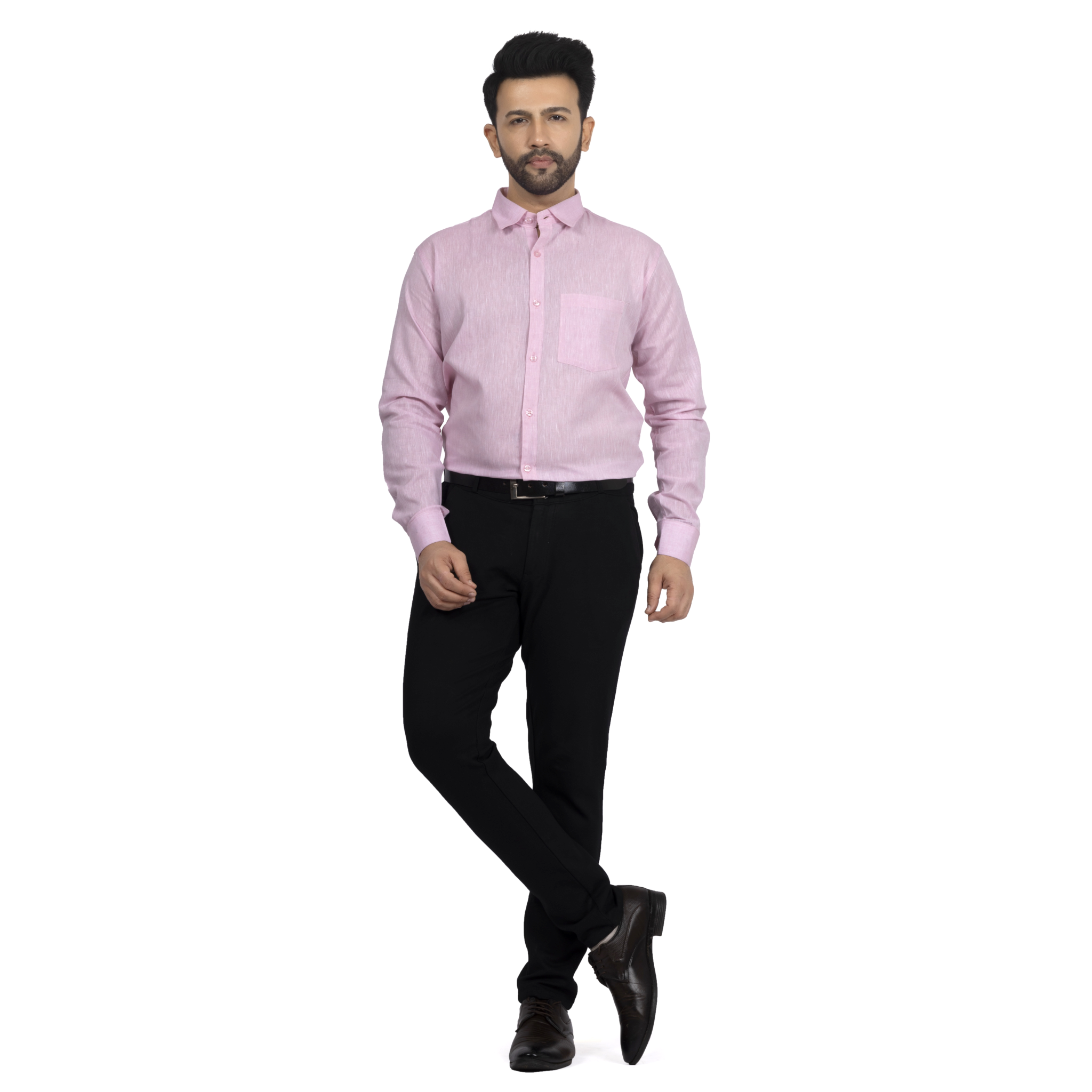 Pink Linen Casual Shirt