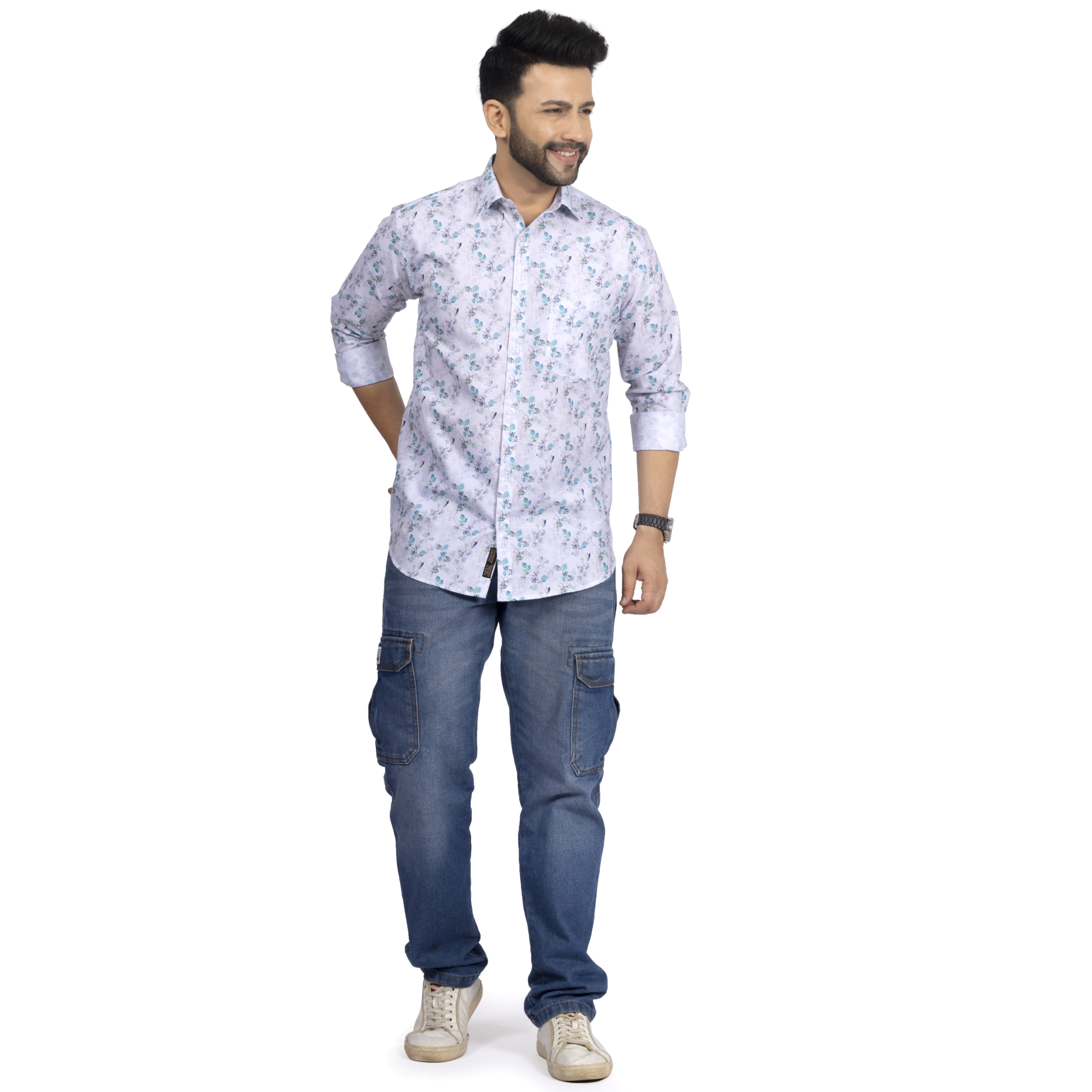 Blue And Green Floral Print