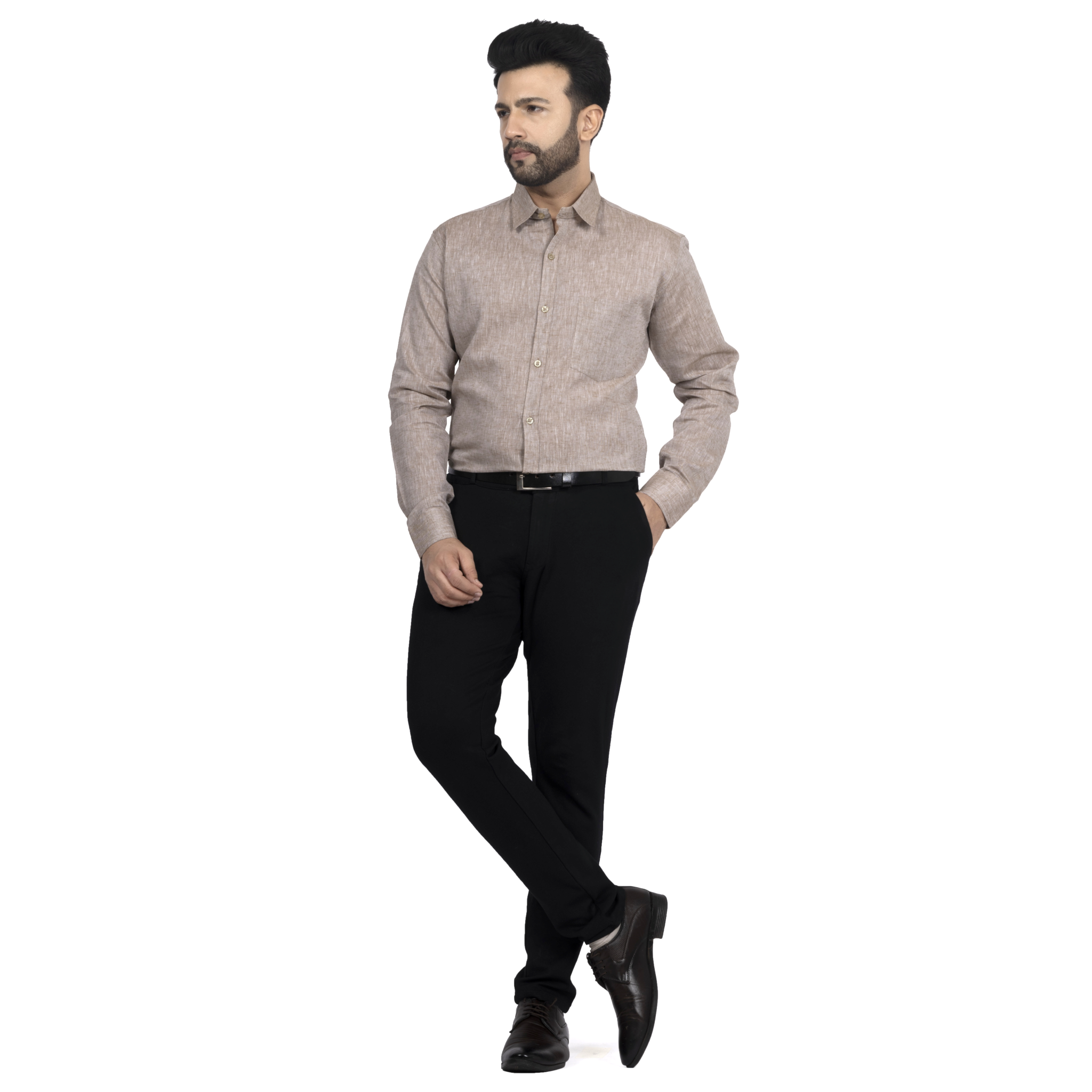 Beige Linen Casual Shirt