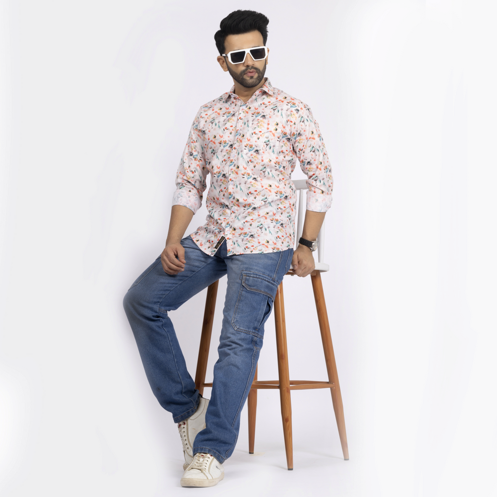 Orange Red And Floral Print