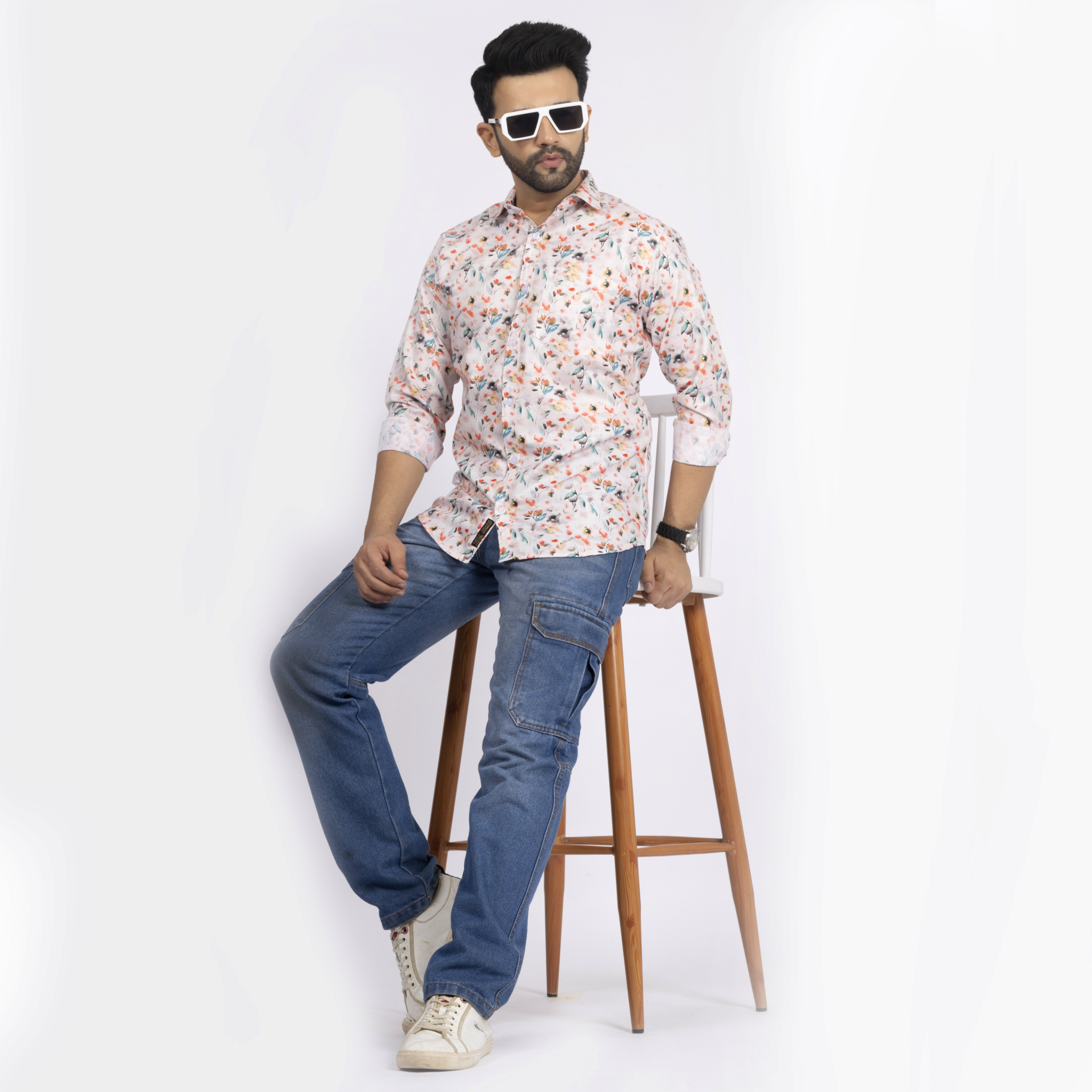 Orange Red And Floral Print