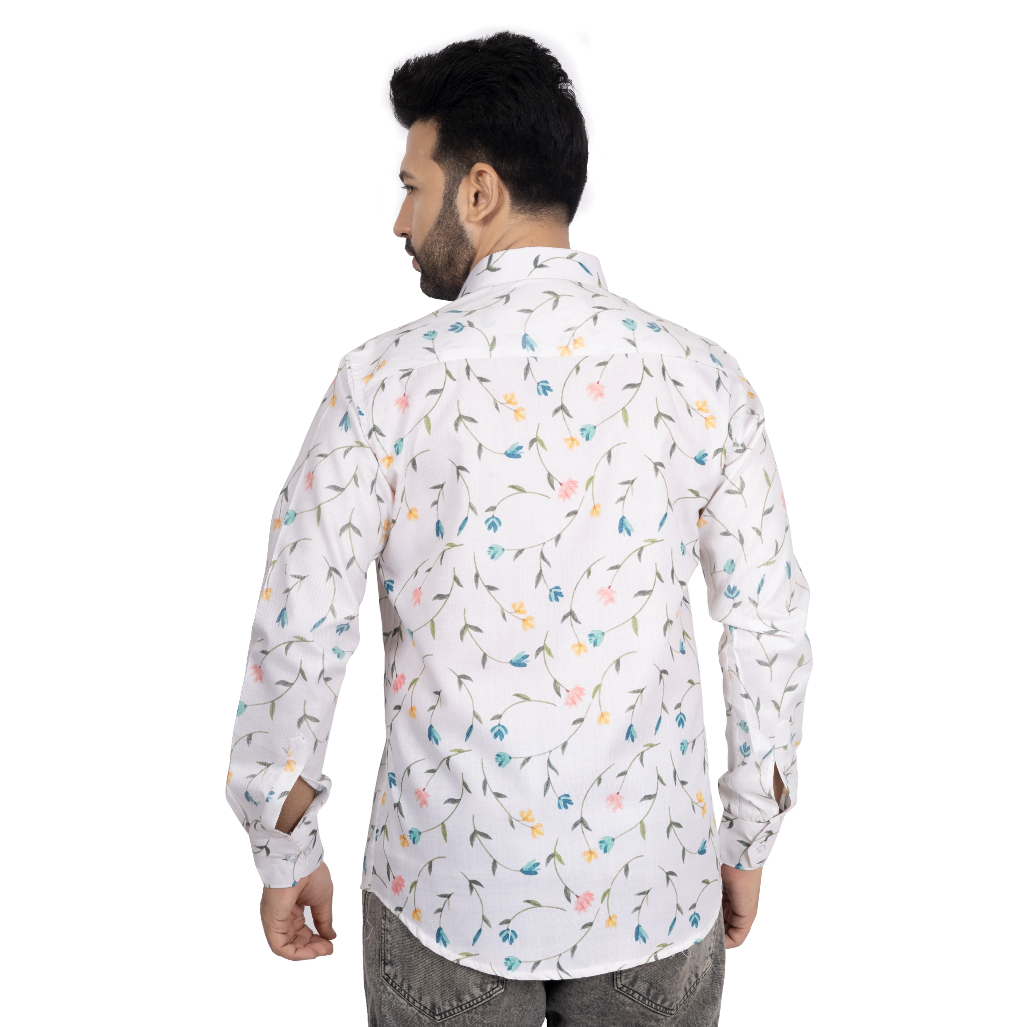 Multicolor White Floral Print