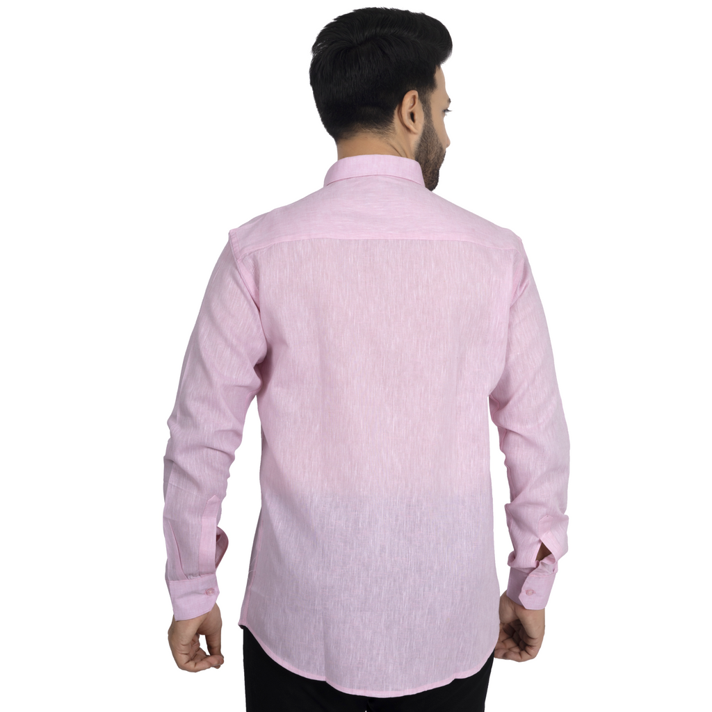 Pink Linen Casual Shirt