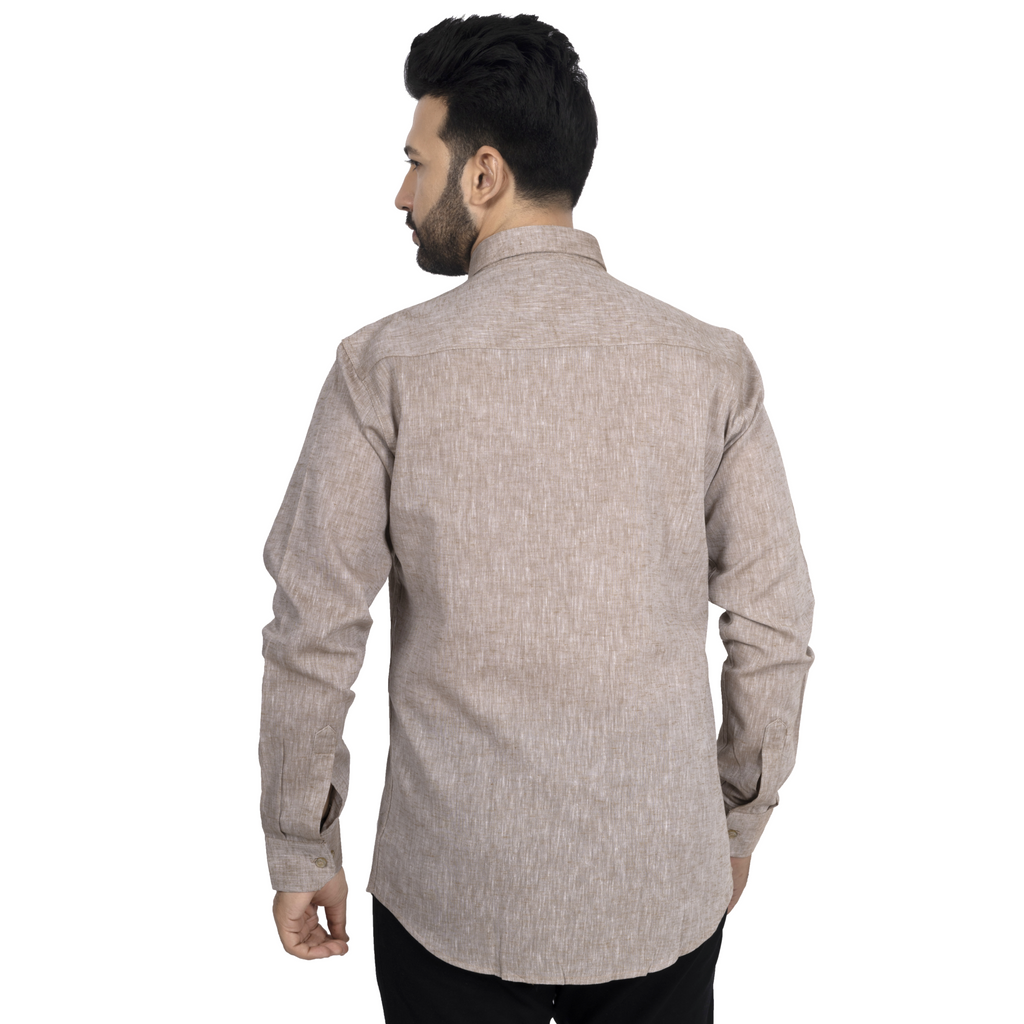 Beige Linen Casual Shirt