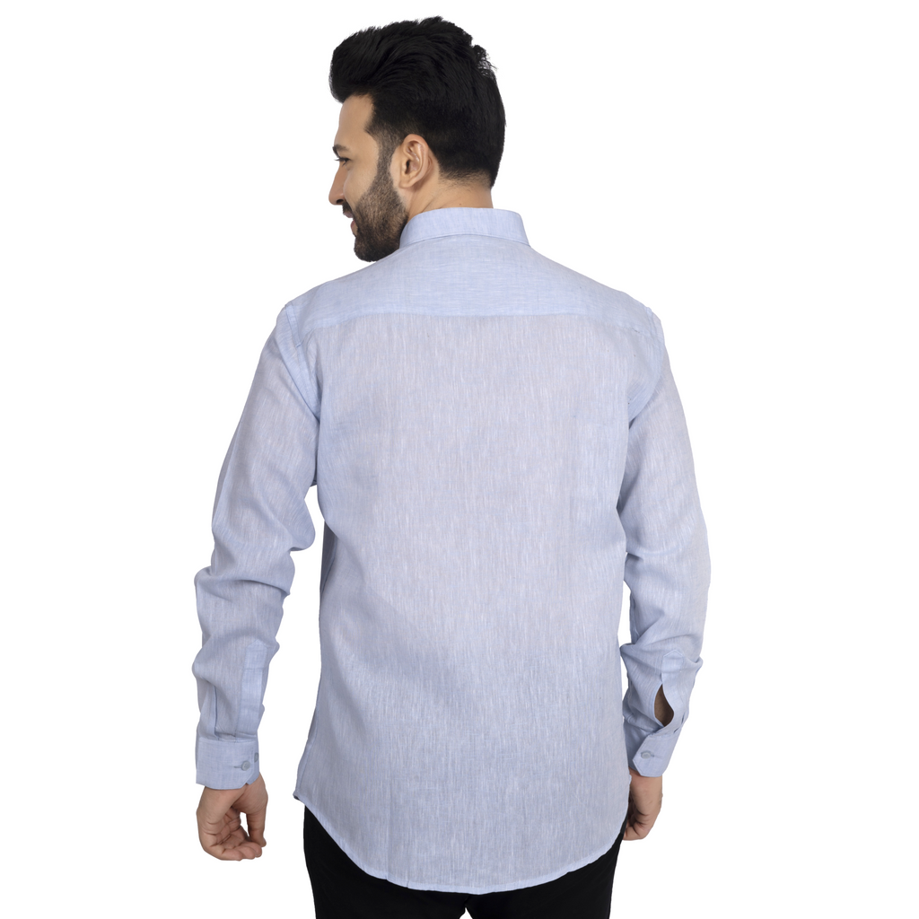 Light Blue Linen Casual Shirt