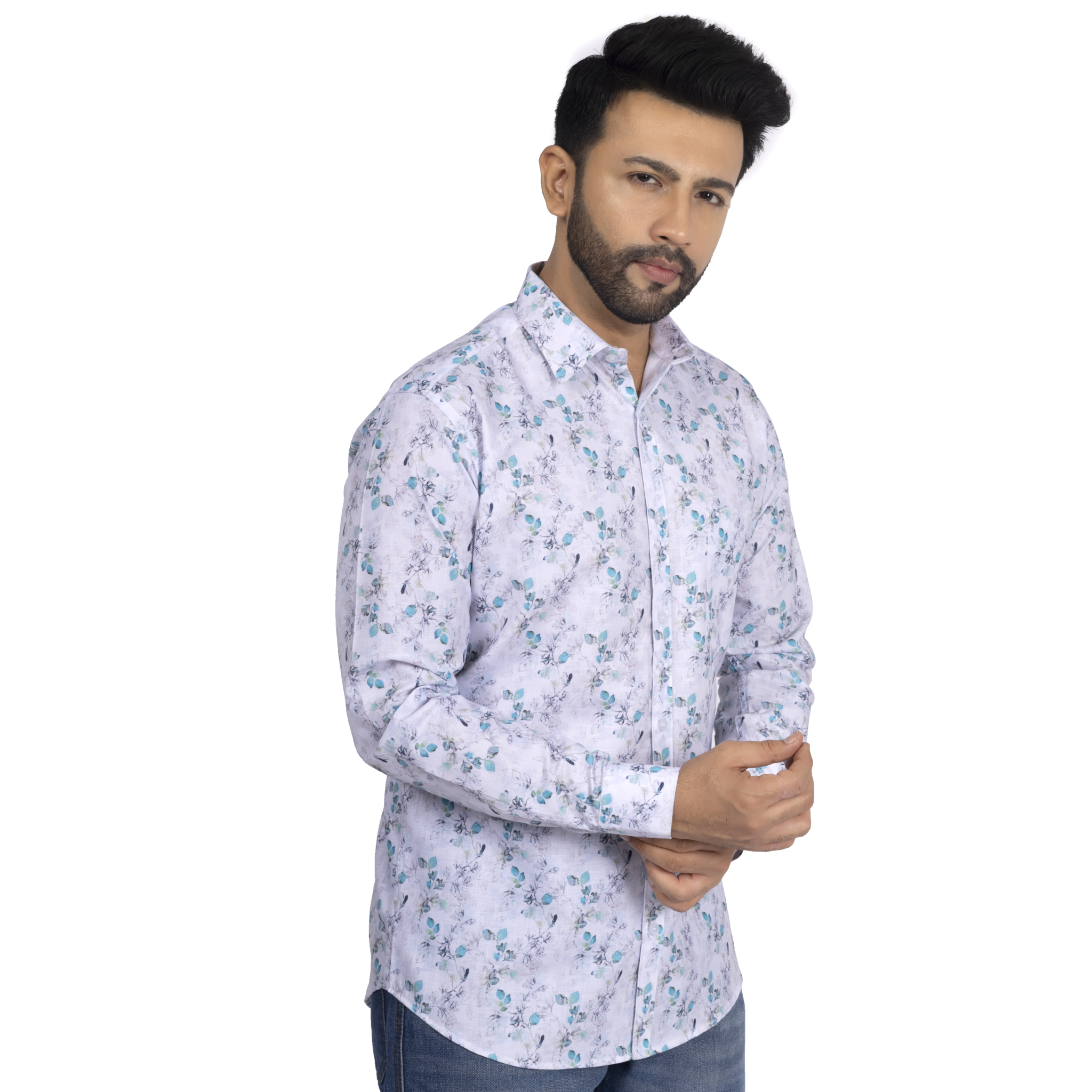 Blue And Green Floral Print