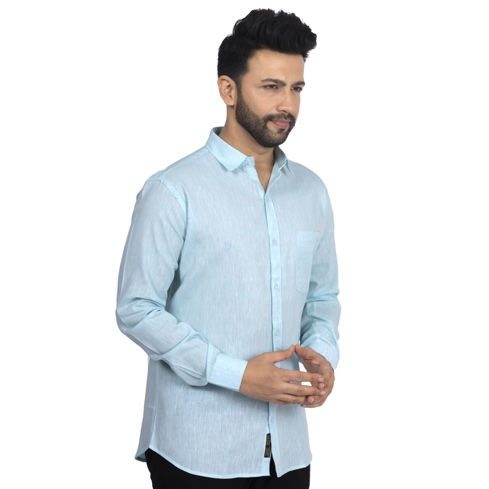 Sky Blue Linen Casual Shirt
