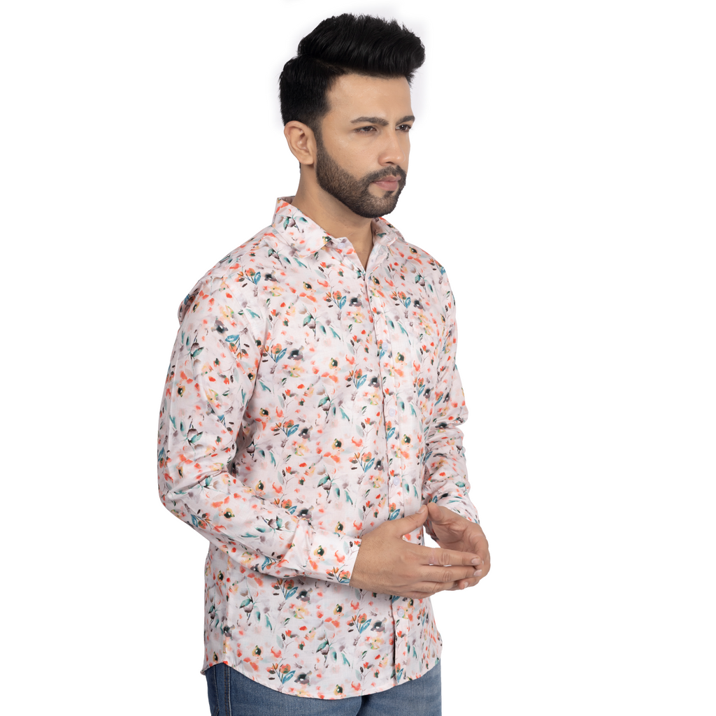 Orange Red And Floral Print