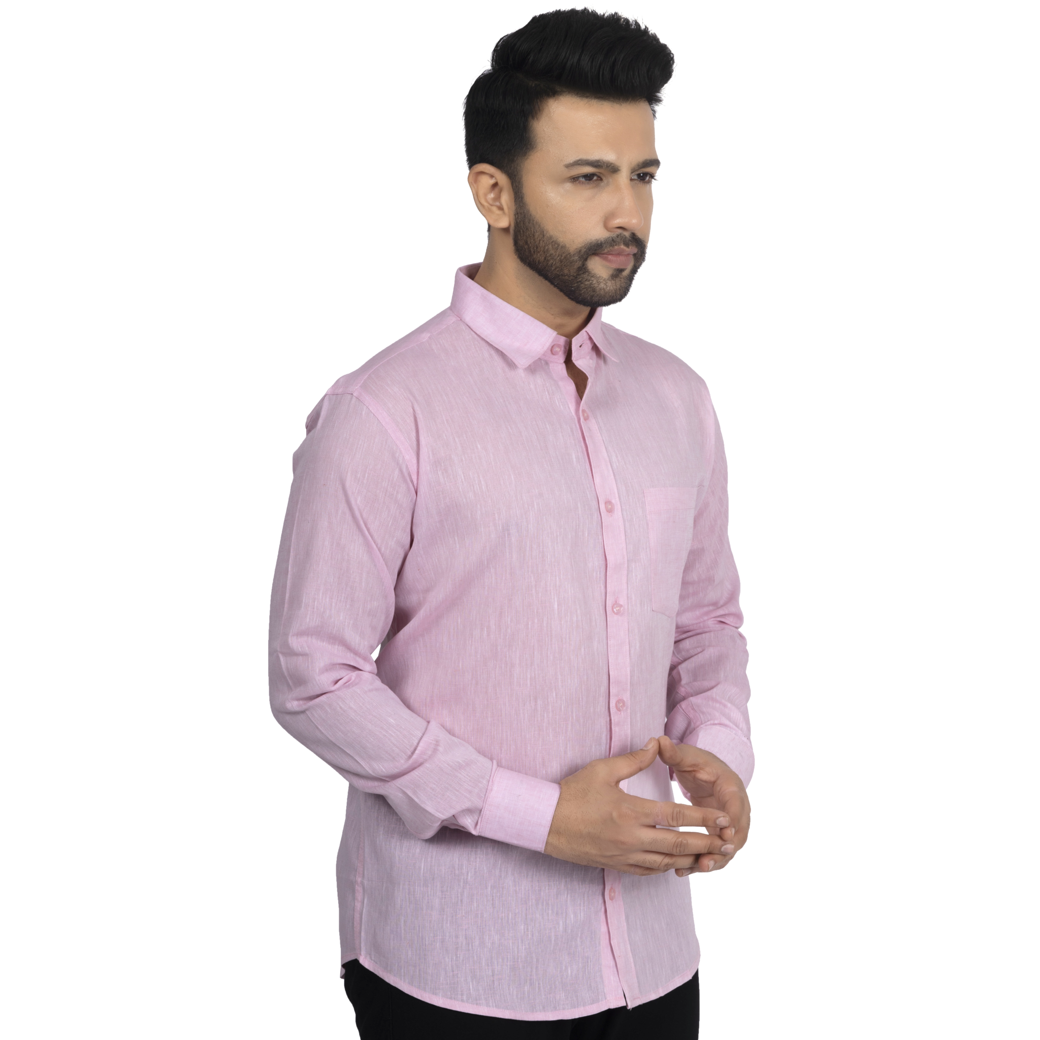 Pink Linen Casual Shirt