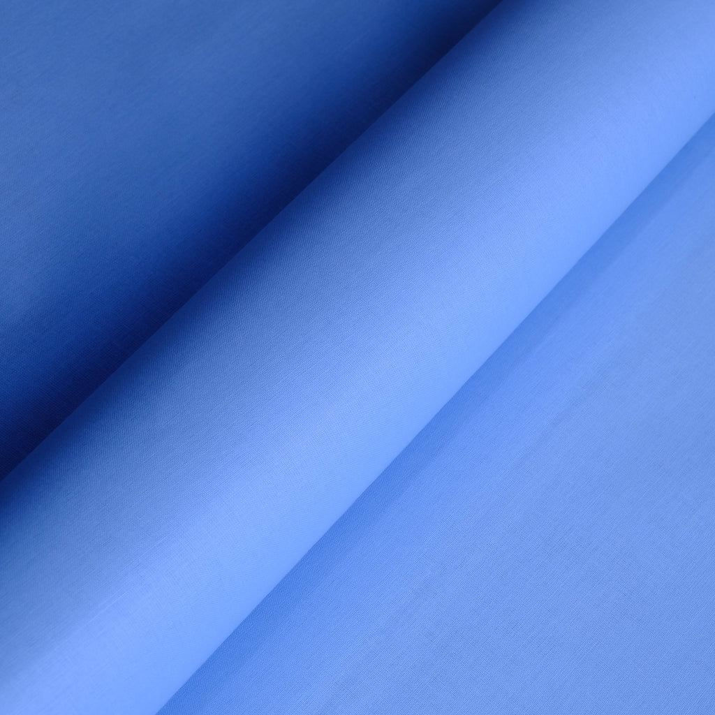 Sky Blue 100% Paper Cotton Fabric, Minister Look