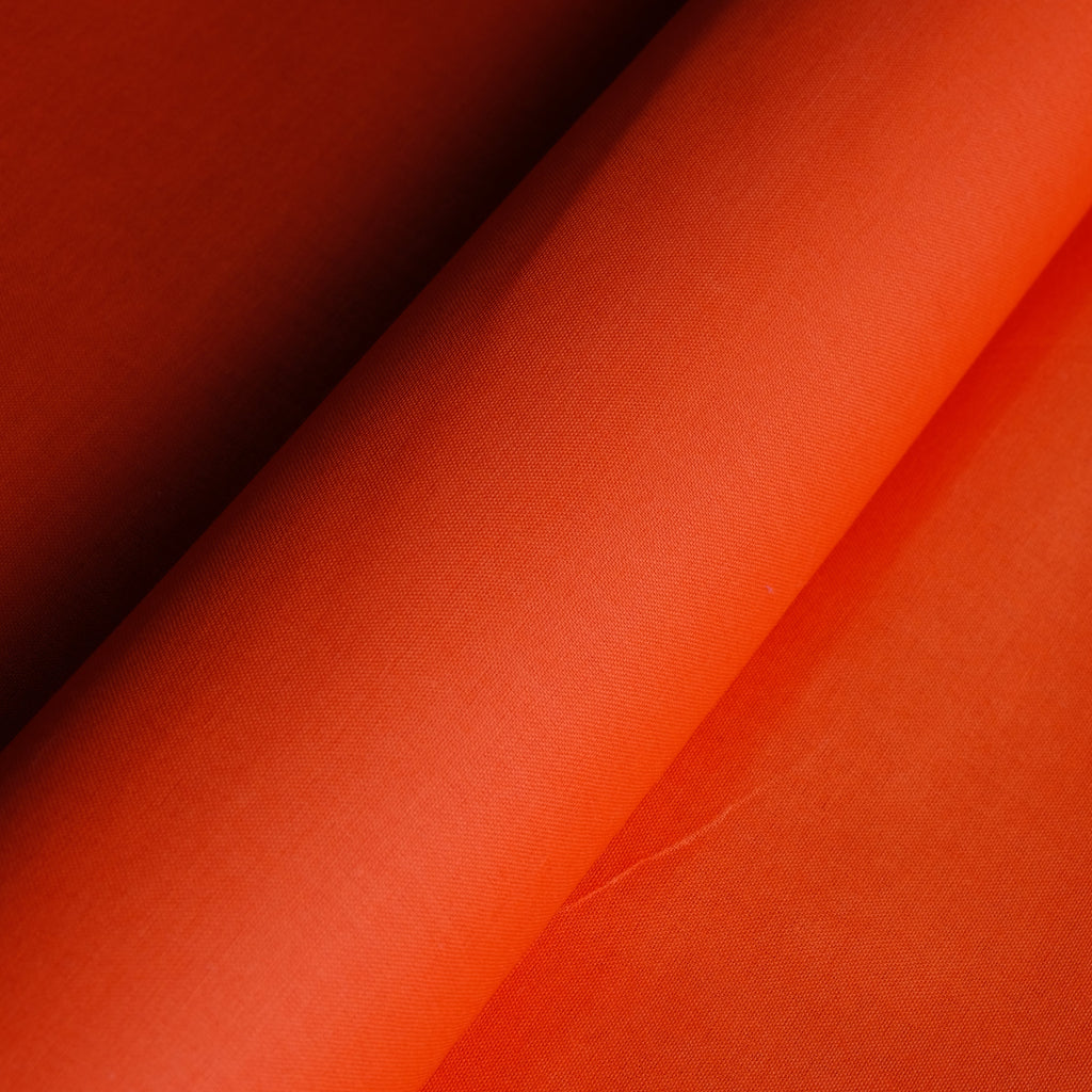 Orange Red 100% Pure Paper Cotton Plain Fabric, Minister Look.