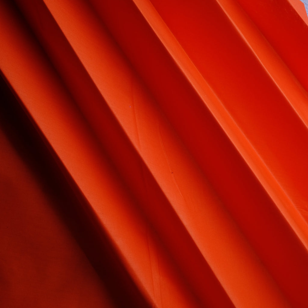 Orange Red 100% Pure Paper Cotton Plain Fabric, Minister Look.