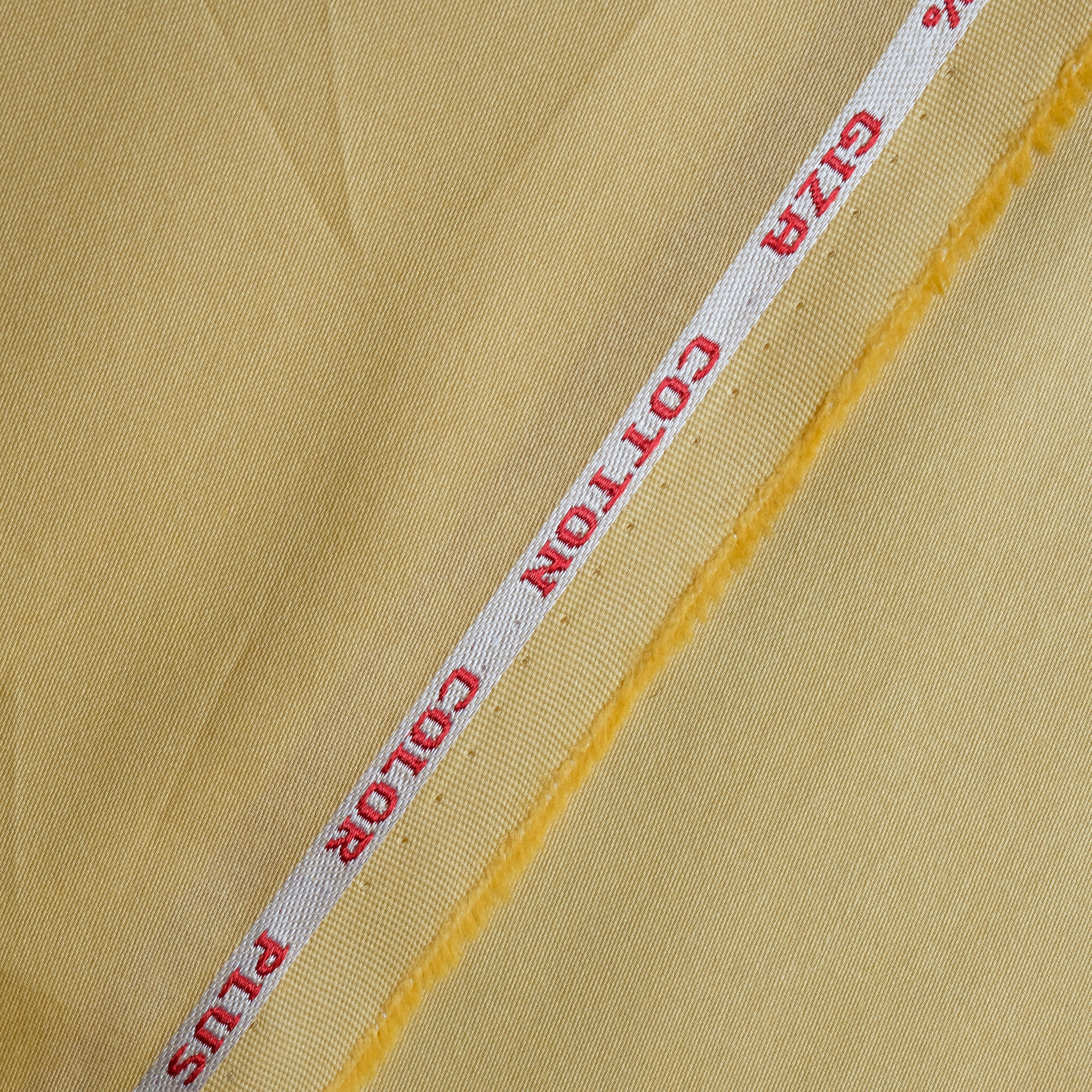 yellow 100% Egyptian Giza Cotton Plain Fabric
