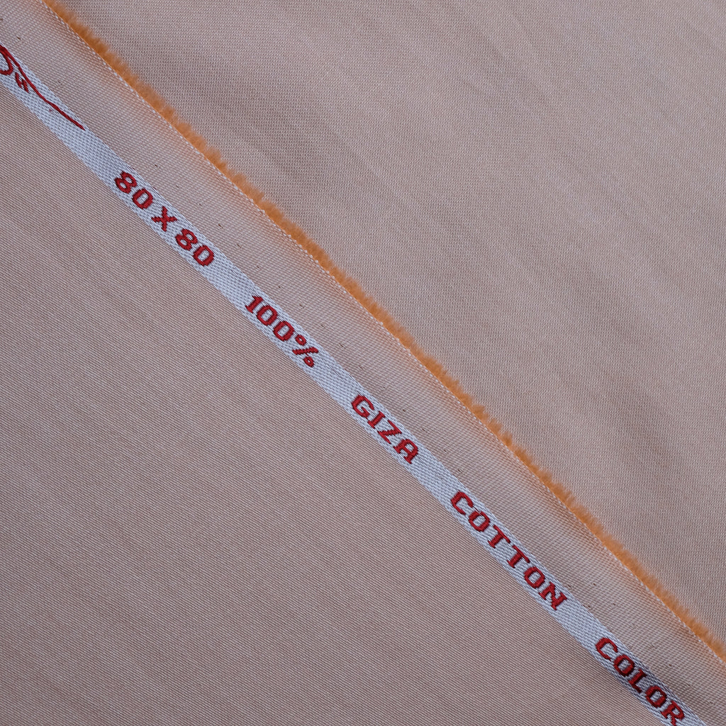 Peach 100% Pure Egyptian Giza Cotton Plain Fabric