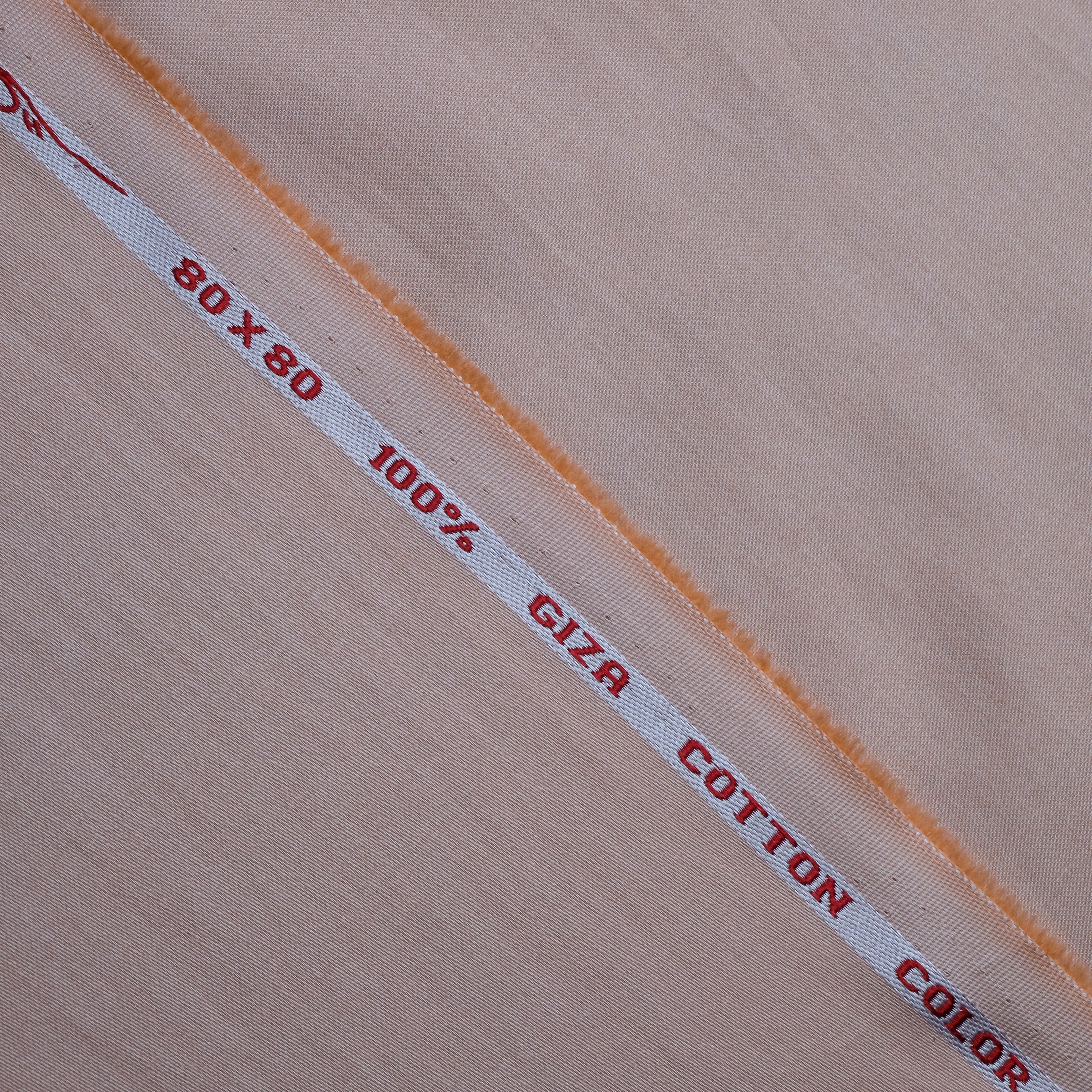 Peach 100% Pure Egyptian Giza Cotton Plain Fabric