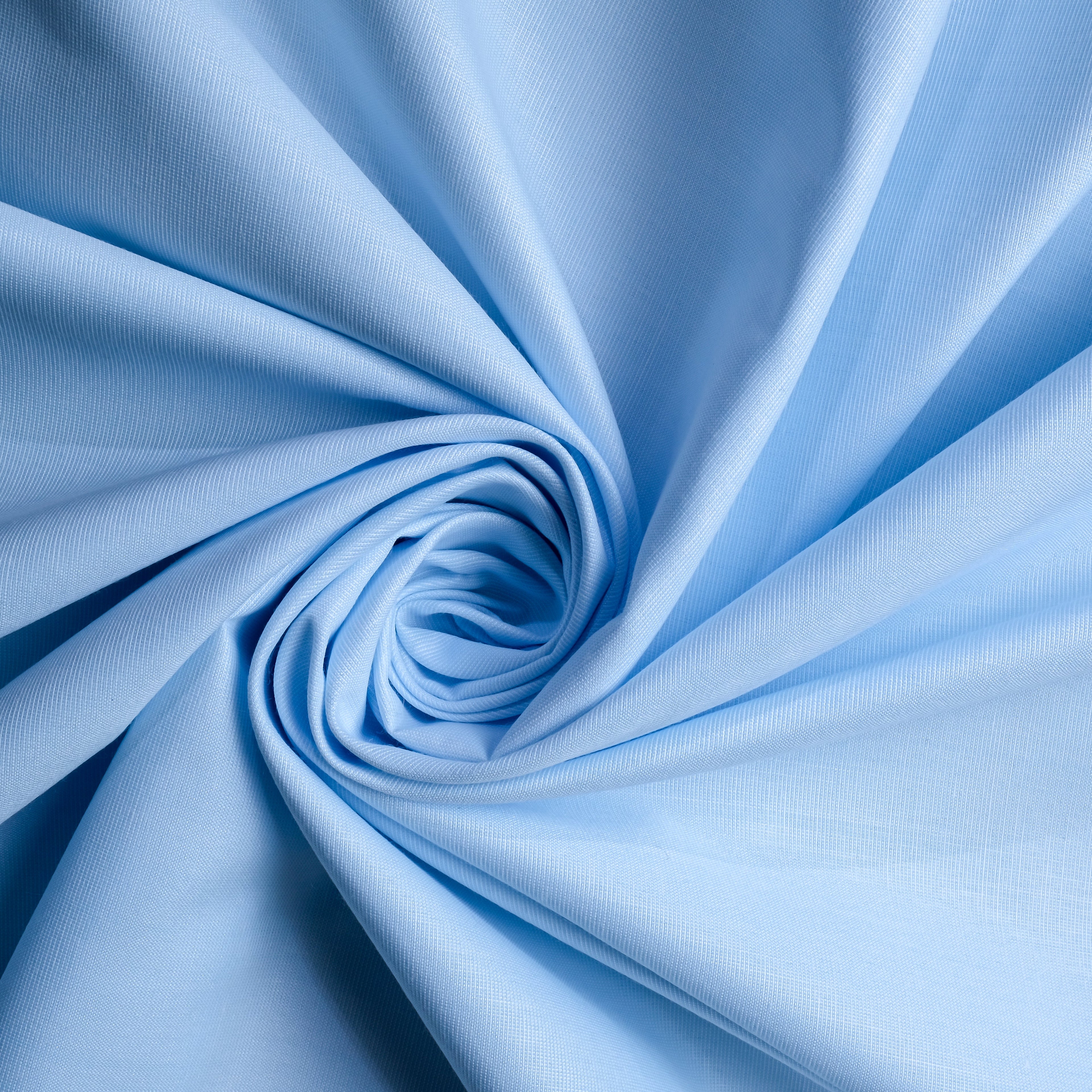 Sky Blue 100% Pure Egyptian FilaFil Cotton Plain Fabric