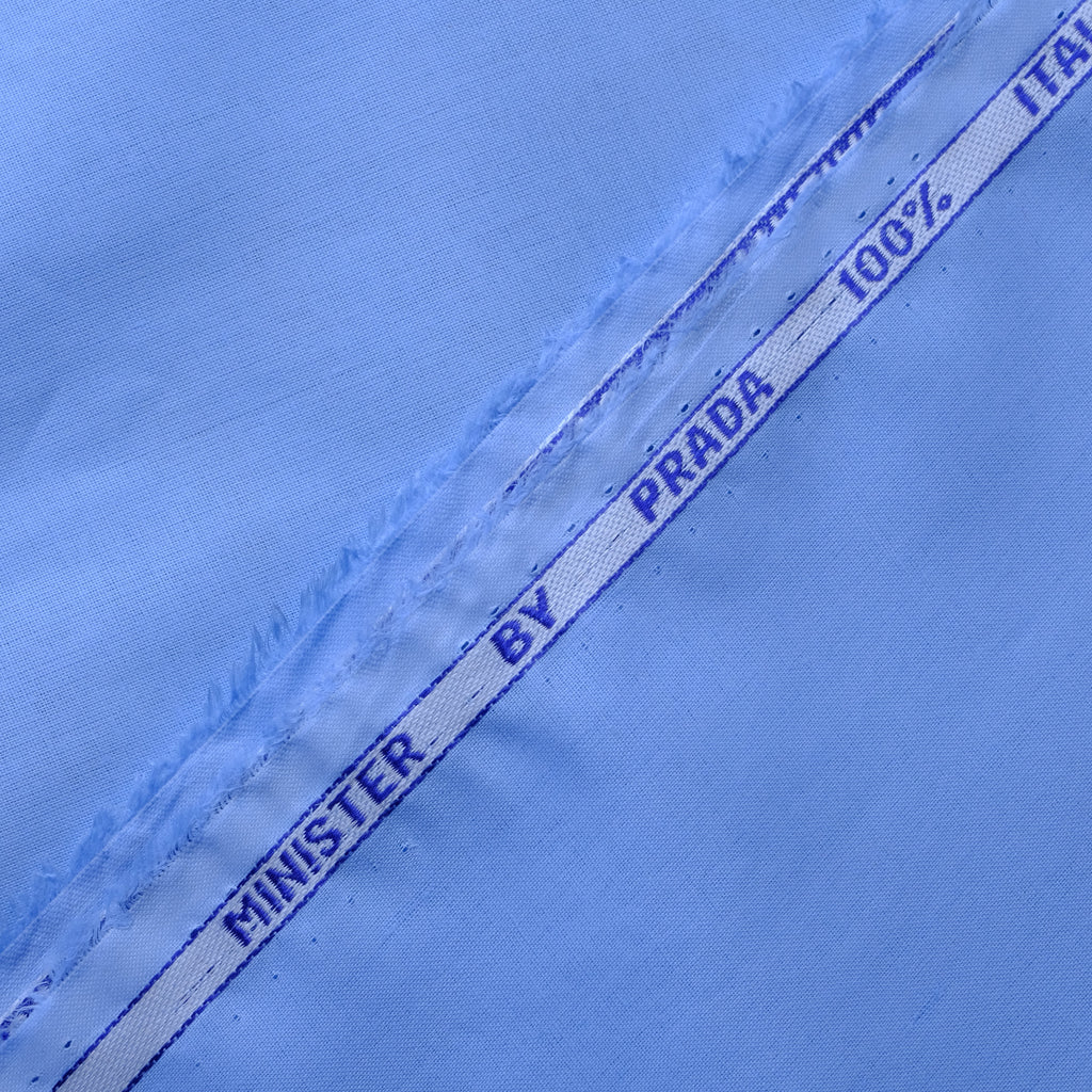 Sky Blue 100% Paper Cotton Fabric, Minister Look