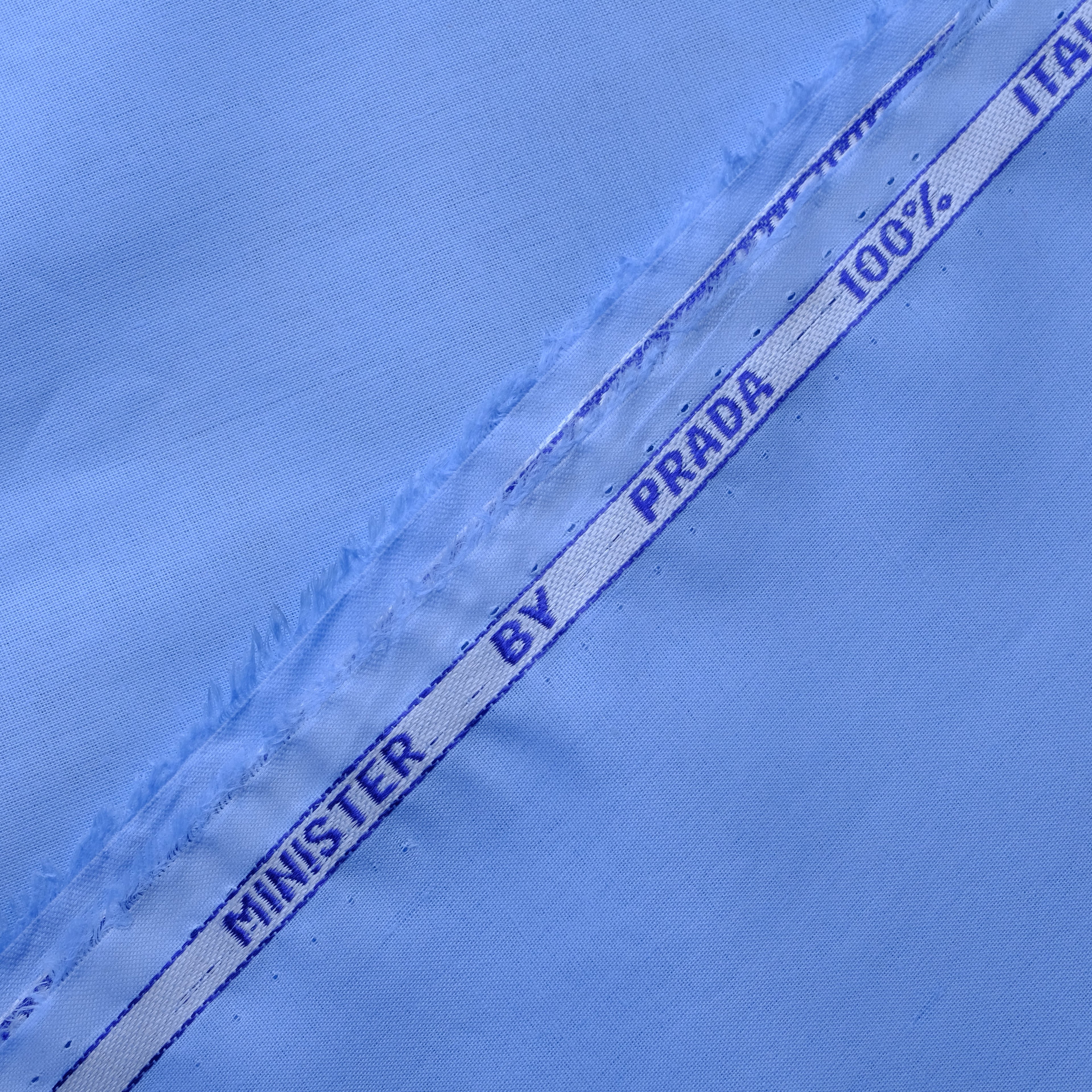 Sky Blue 100% Paper Cotton Fabric, Minister Look