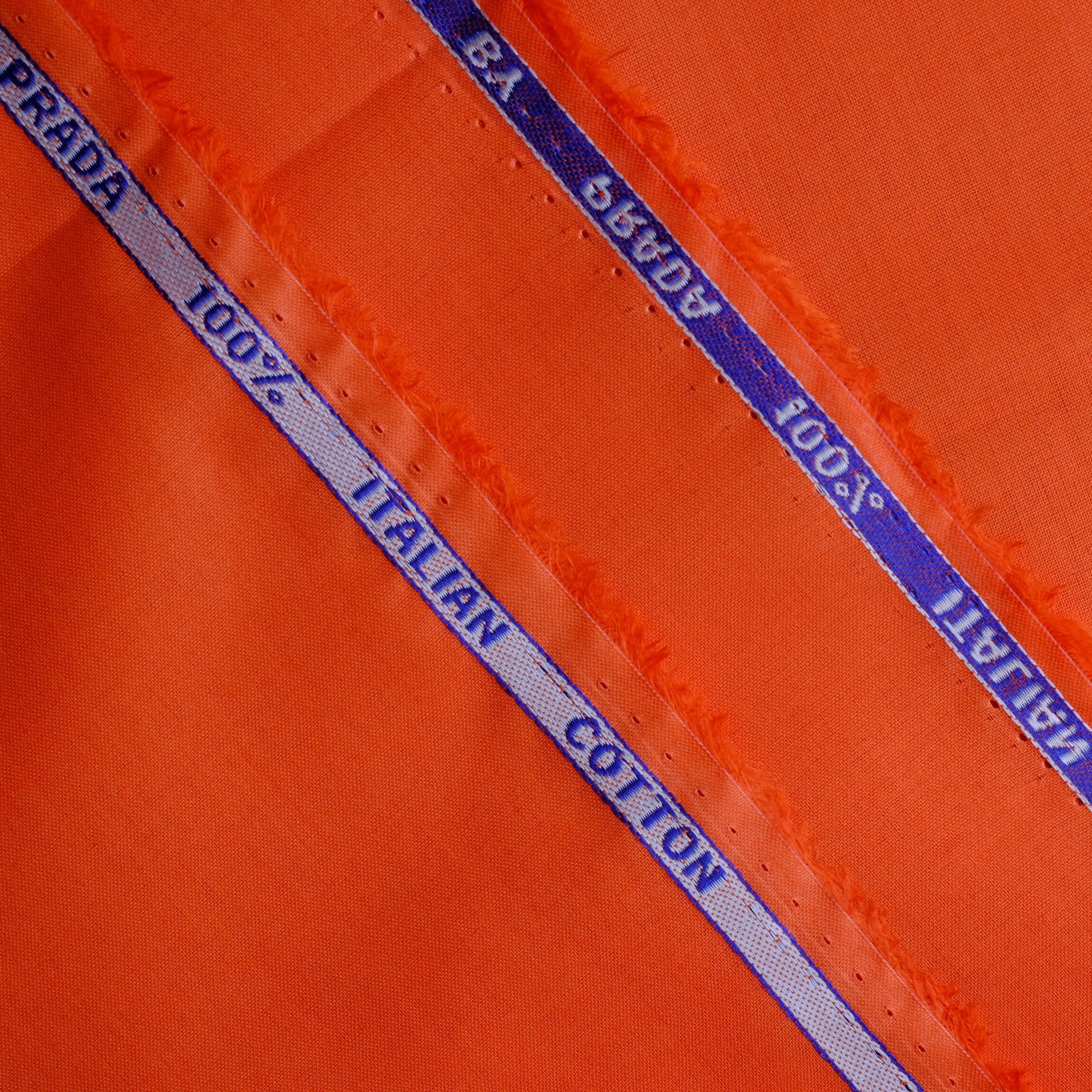 Orange Red 100% Pure Paper Cotton Plain Fabric, Minister Look.
