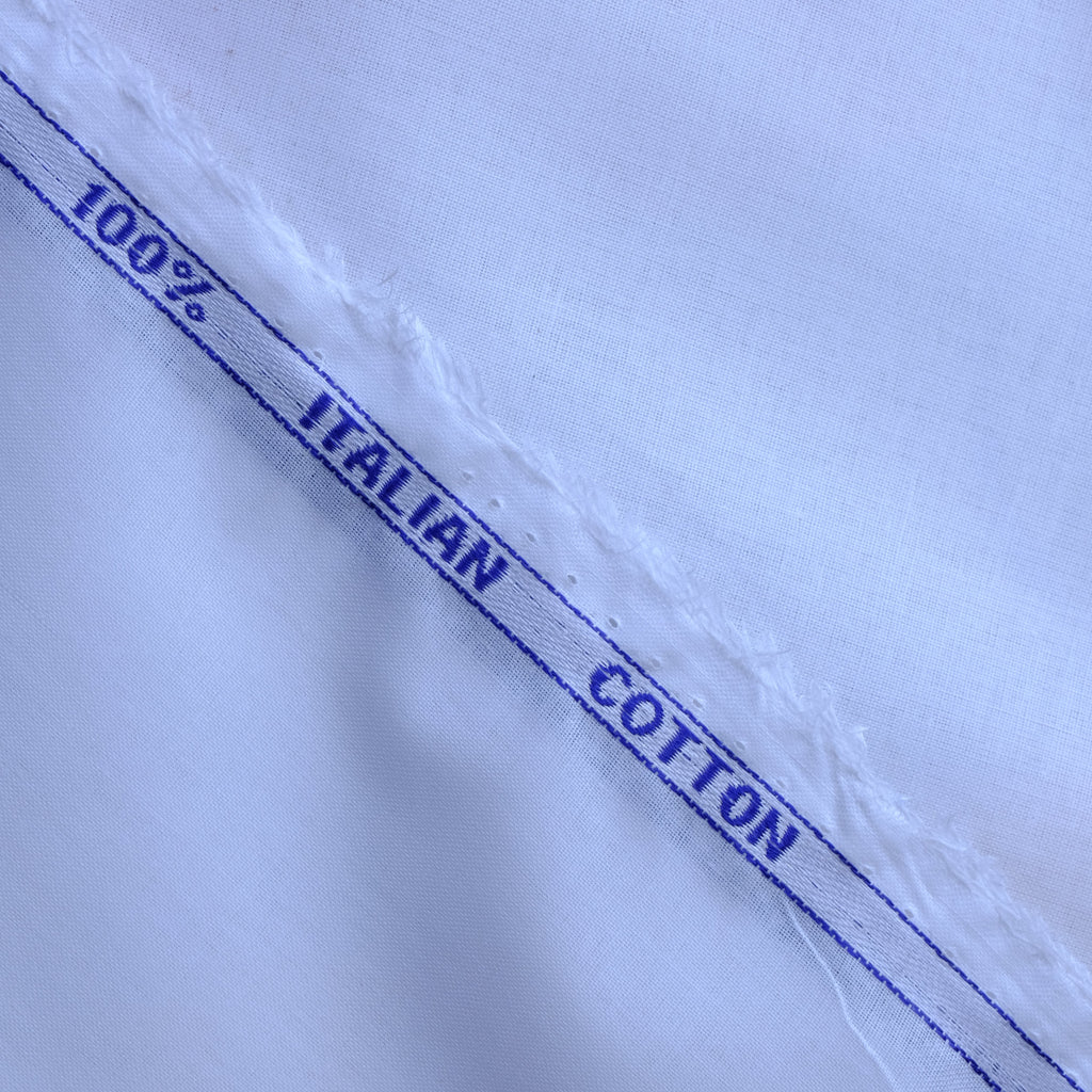 White 100% Pure Paper Cotton Plain Fabric, Minister Look.